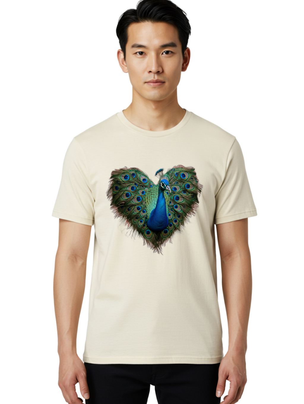 Peacock-Heart Men'S Graphic Tee, 100% Cotton, Comfortable Casual Summer Wear, Machine Washable, Vintage Camera, Old Camera, Antique Camera, Black Camera, Classic Photography, Photography Equipment, Nostalgic Device, Film Camera, Camera Art Baj633