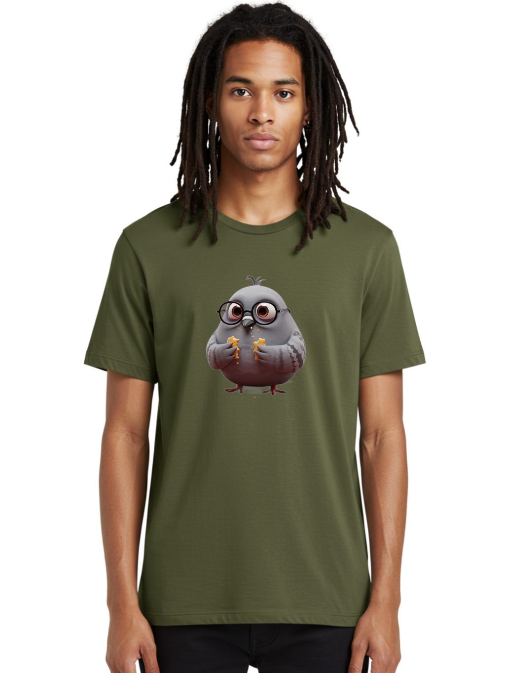 Pigeon-In-Glasses Men'S Graphic Tee, 100% Cotton, Comfortable Casual Summer Wear, Machine Washable, Vintage Camera, Old Camera, Antique Camera, Black Camera, Classic Photography, Photography Equipment, Nostalgic Device, Film Camera, Camera Art Baj641