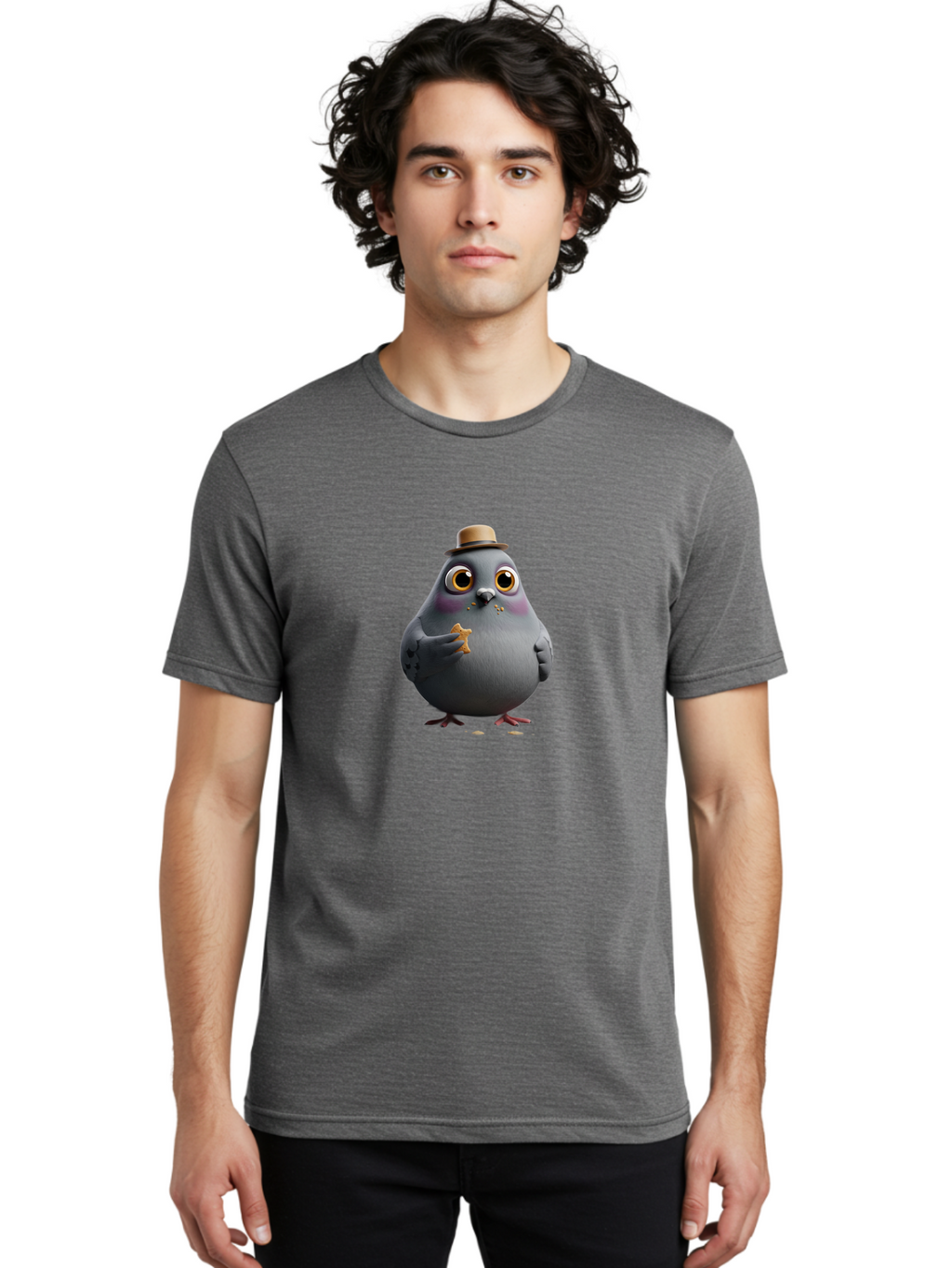 Pigeon-With-Hat Men'S Graphic Tee, 100% Cotton, Comfortable Casual Summer Wear, Machine Washable, Vintage Camera, Old Camera, Antique Camera, Black Camera, Classic Photography, Photography Equipment, Nostalgic Device, Film Camera, Camera Art Baj644