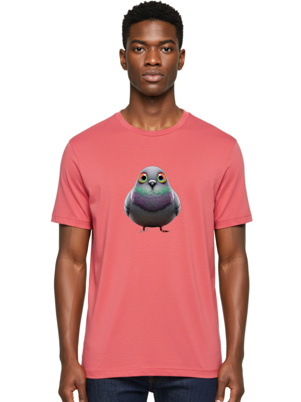Pigeon-With-Rainbow-Eyes Men'S Graphic Tee, 100% Cotton, Comfortable Casual Summer Wear, Machine Washable, Vintage Camera, Old Camera, Antique Camera, Black Camera, Classic Photography, Photography Equipment, Nostalgic Device, Film Camera, Baj646