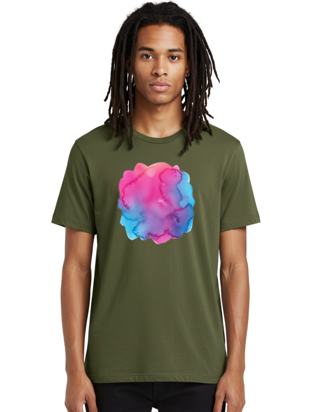 Pink-Blue-Watercolor-Splash Men'S Graphic Tee, 100% Cotton, Comfortable Casual Summer Wear, Machine Washable, Vintage Camera, Old Camera, Antique Camera, Black Camera, Classic Photography, Photography Equipment, Nostalgic Device, Film Camera, Baj658