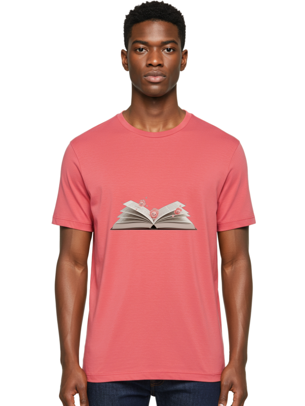Pink-Characters-Flying-Out-Of-Book Men'S Graphic Tee, 100% Cotton, Comfortable Casual Summer Wear, Machine Washable, Vintage Camera, Old Camera, Antique Camera, Black Camera, Classic Photography, Photography Equipment, Nostalgic Device, Baj660