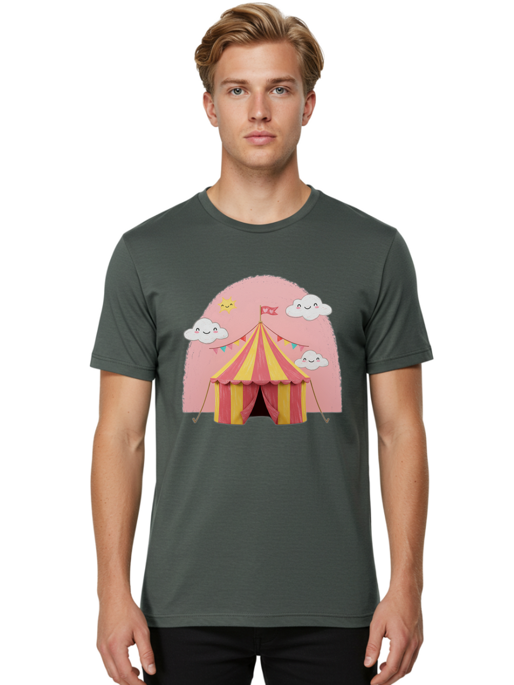Pink-Circus-Tent Men'S Graphic Tee, 100% Cotton, Comfortable Casual Summer Wear, Machine Washable, Vintage Camera, Old Camera, Antique Camera, Black Camera, Classic Photography, Photography Equipment, Nostalgic Device, Film Camera, Camera Art Baj661