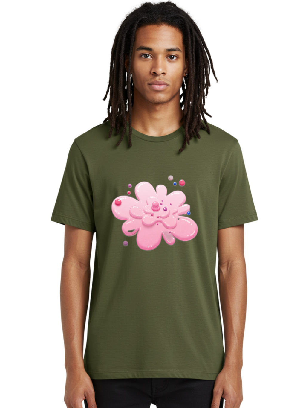 Pink-Droplet-Flower Men'S Graphic Tee, 100% Cotton, Comfortable Casual Summer Wear, Machine Washable, Vintage Camera, Old Camera, Antique Camera, Black Camera, Classic Photography, Photography Equipment, Nostalgic Device, Film Camera, Baj668