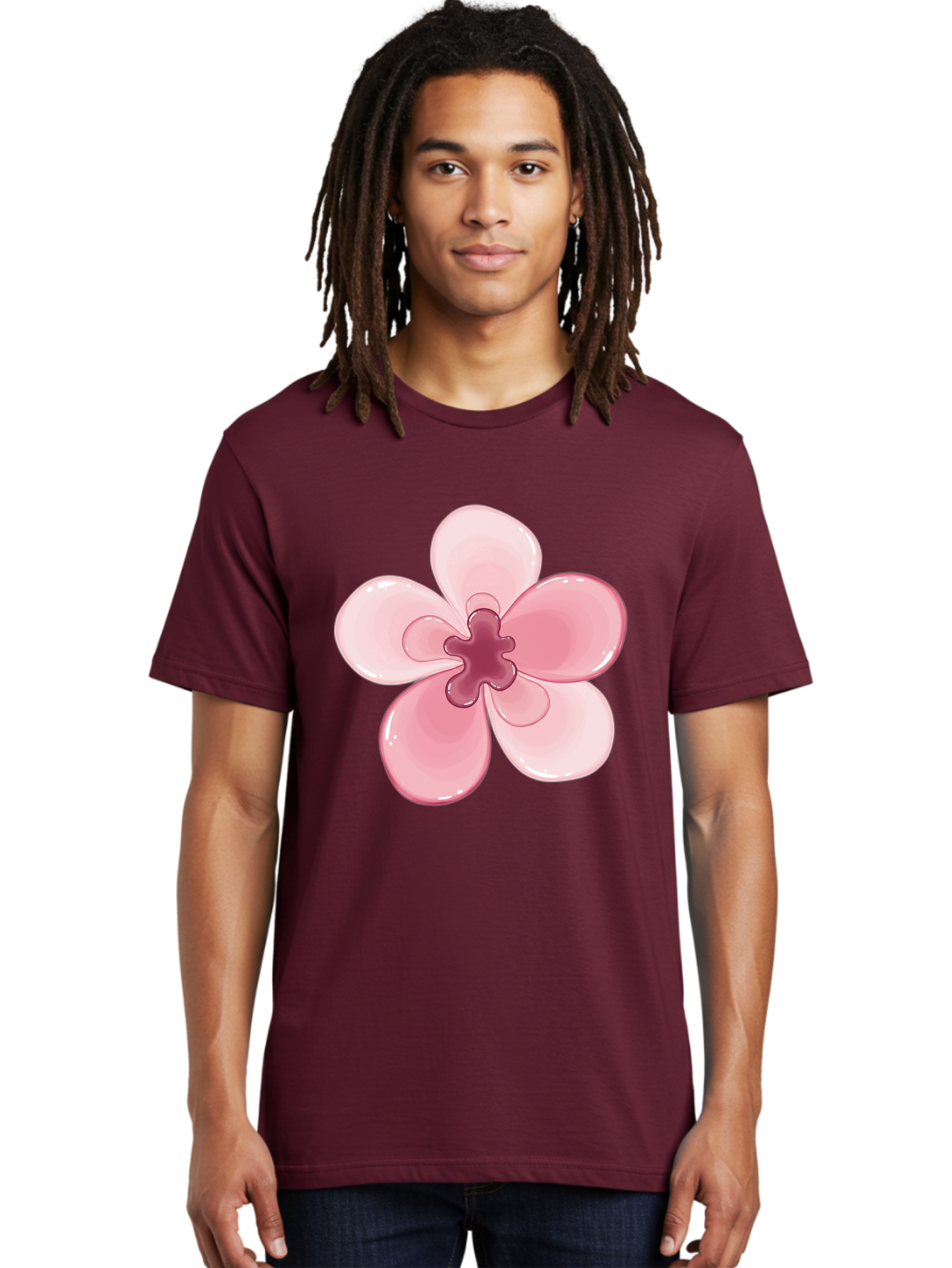 Pink-Flower-1 Men'S Graphic Tee, 100% Cotton, Comfortable Casual Summer Wear, Machine Washable, Vintage Camera, Old Camera, Antique Camera, Black Camera, Classic Photography, Photography Equipment, Nostalgic Device, Film Camera, Camera Art Baj669