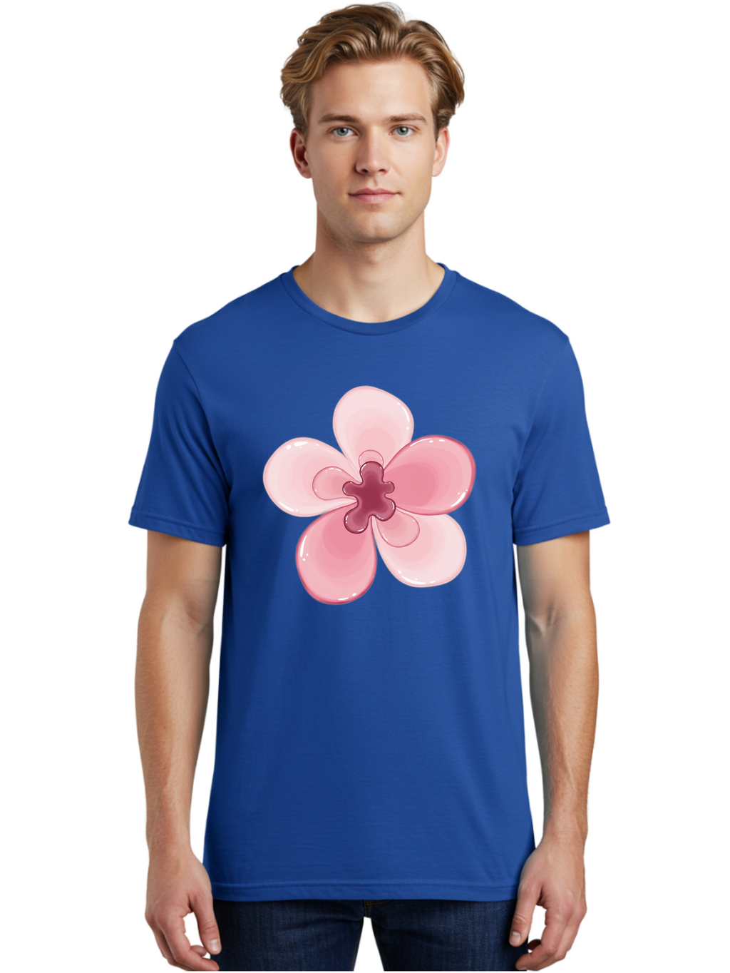 Pink-Flower-1 Men'S Graphic Tee, 100% Cotton, Comfortable Casual Summer Wear, Machine Washable, Vintage Camera, Old Camera, Antique Camera, Black Camera, Classic Photography, Photography Equipment, Nostalgic Device, Film Camera, Camera Art Baj669