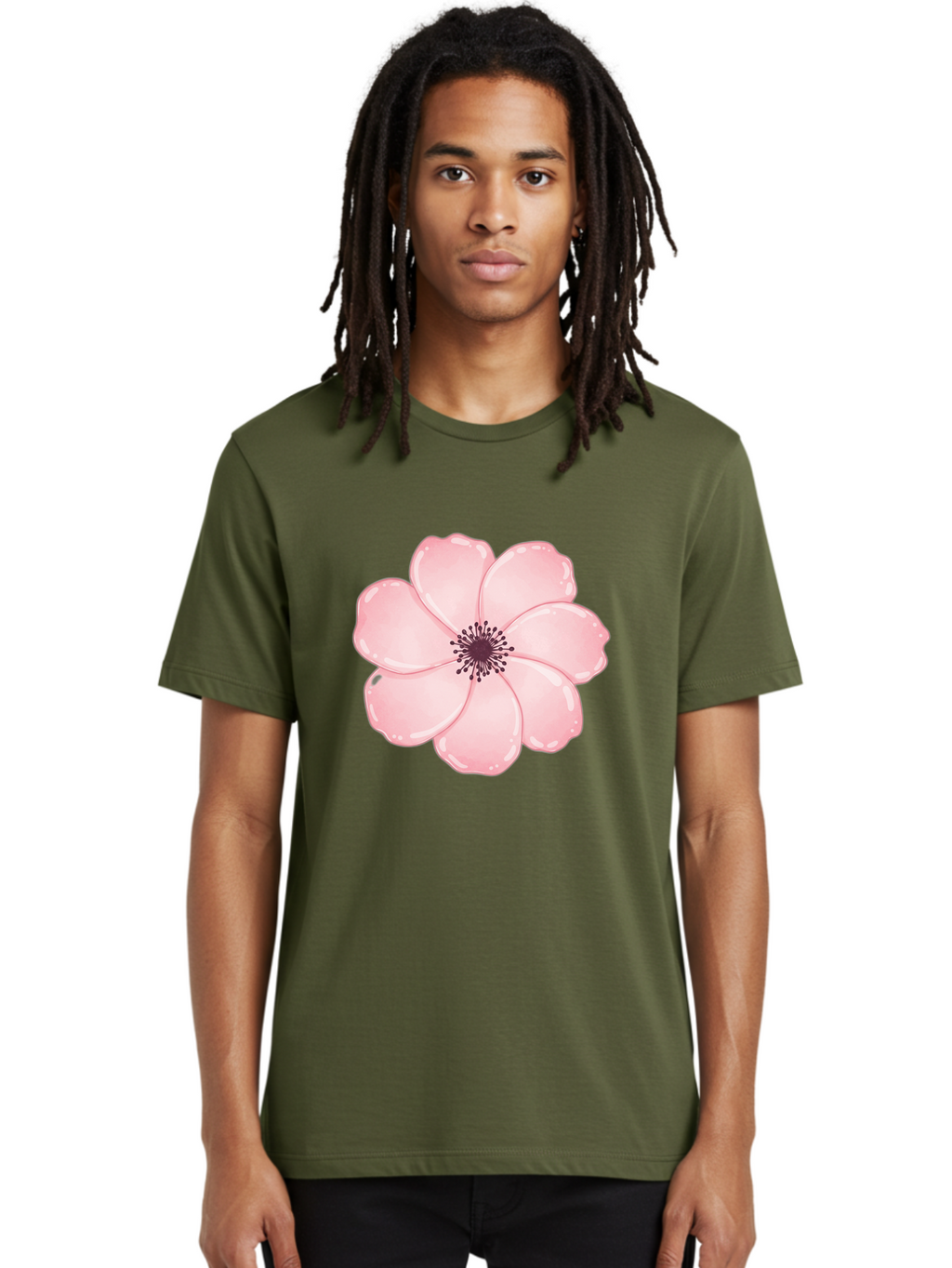 Pink-Flower Men'S Graphic Tee, 100% Cotton, Comfortable Casual Summer Wear, Machine Washable, Vintage Camera, Old Camera, Antique Camera, Black Camera, Classic Photography, Photography Equipment, Nostalgic Device, Film Camera, Camera Art Baj670