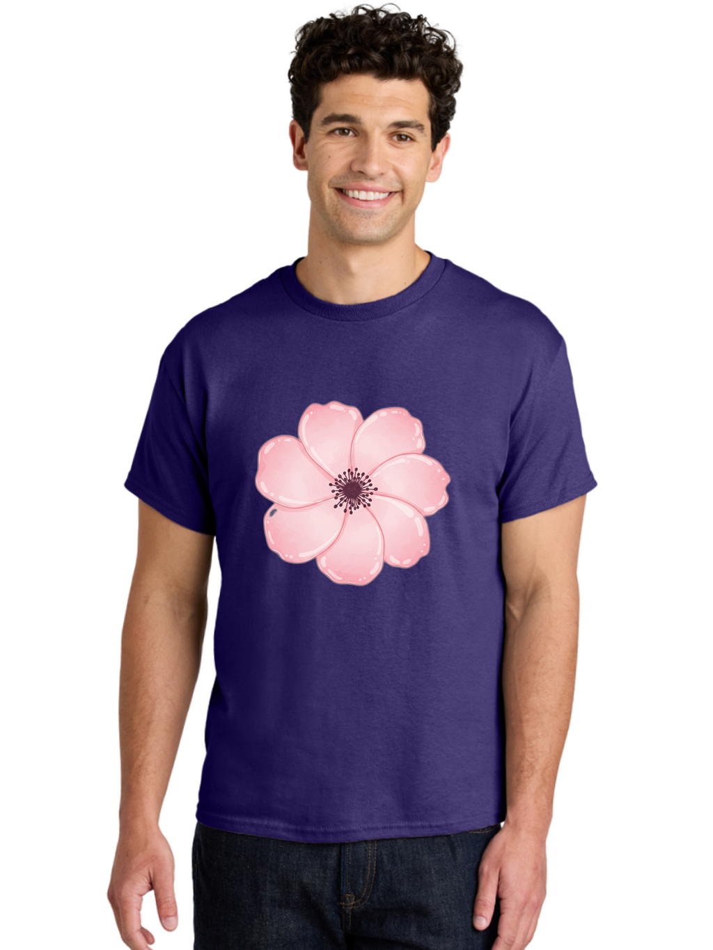 Pink-Flower Men'S Graphic Tee, 100% Cotton, Comfortable Casual Summer Wear, Machine Washable, Vintage Camera, Old Camera, Antique Camera, Black Camera, Classic Photography, Photography Equipment, Nostalgic Device, Film Camera, Camera Art Baj670
