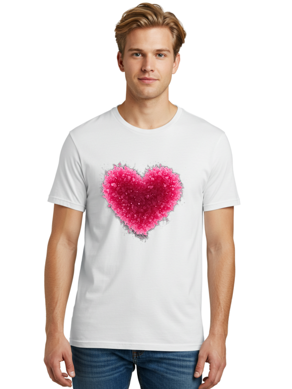 Pink-Heart-1 Men'S Graphic Tee, 100% Cotton, Comfortable Casual Summer Wear, Machine Washable, Vintage Camera, Old Camera, Antique Camera, Black Camera, Classic Photography, Photography Equipment, Nostalgic Device, Film Camera, Camera Art Baj672
