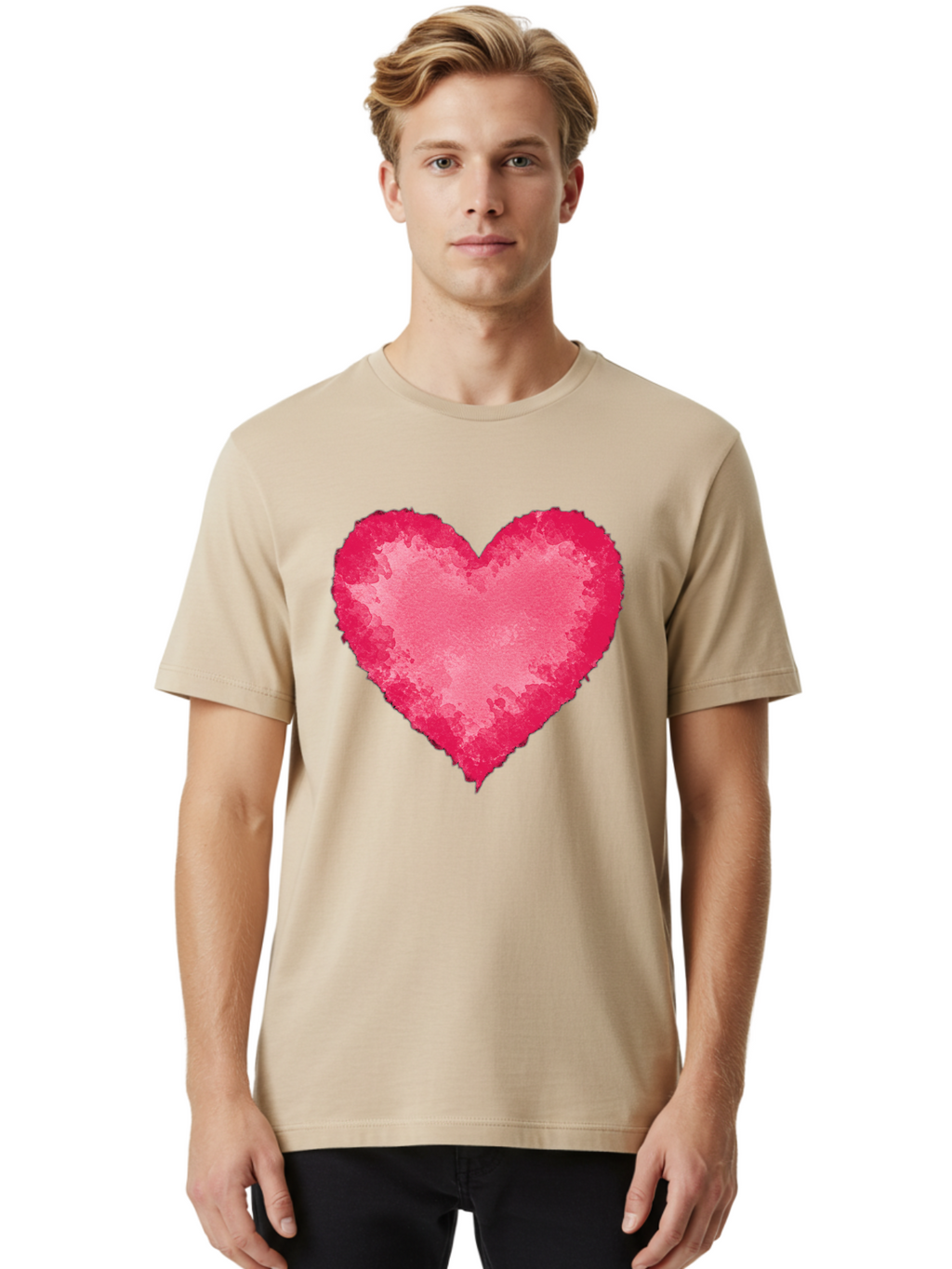 Pink-Heart-2 Men'S Graphic Tee, 100% Cotton, Comfortable Casual Summer Wear, Machine Washable, Vintage Camera, Old Camera, Antique Camera, Black Camera, Classic Photography, Photography Equipment, Nostalgic Device, Film Camera, Camera Art Baj673