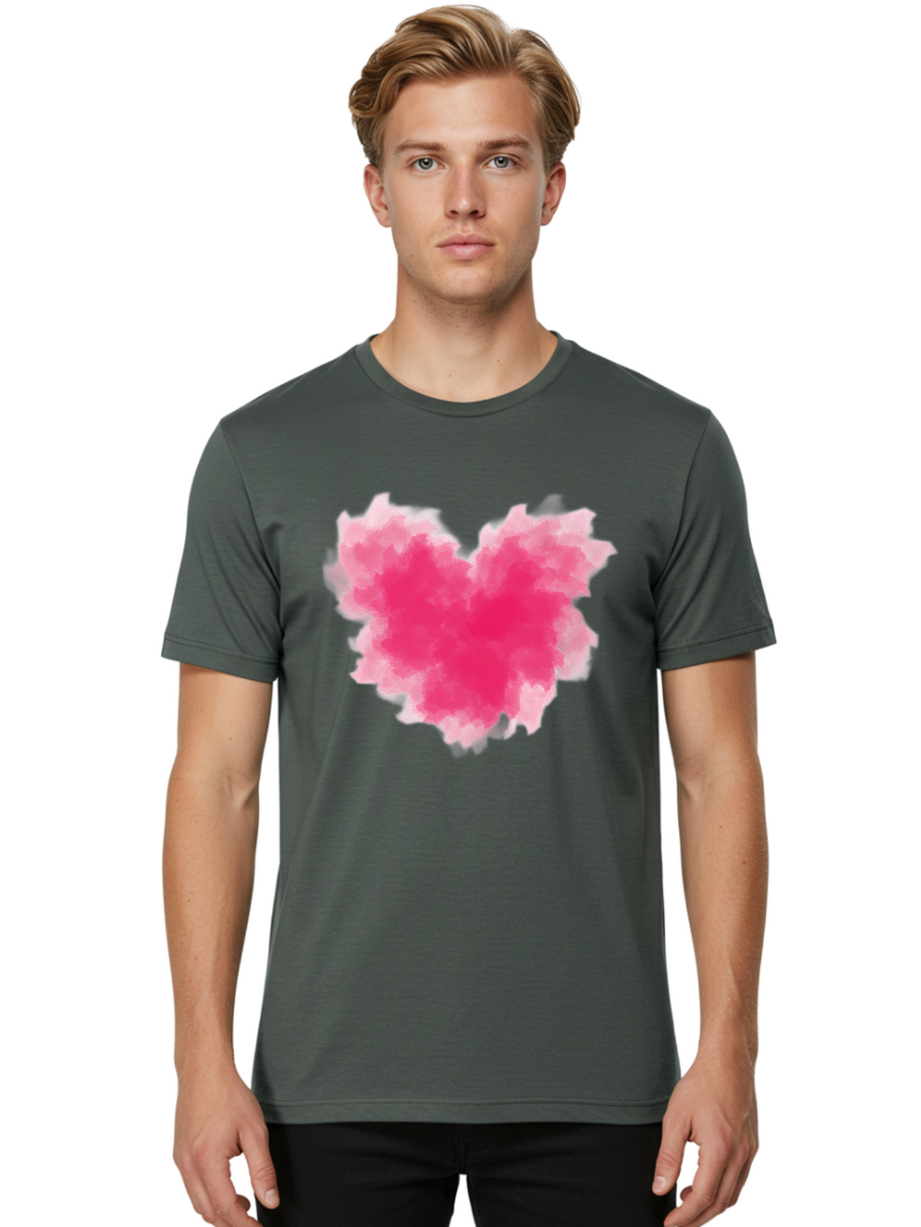 Pink-Heart-3 Men'S Graphic Tee, 100% Cotton, Comfortable Casual Summer Wear, Machine Washable, Vintage Camera, Old Camera, Antique Camera, Black Camera, Classic Photography, Photography Equipment, Nostalgic Device, Film Camera, Camera Art Baj674