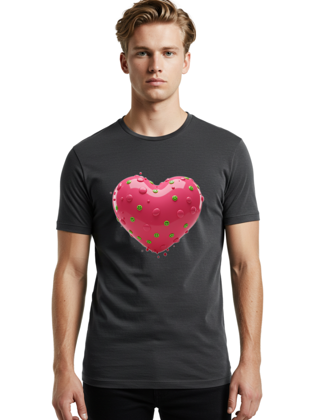 Pink-Heart-Pimples Men'S Graphic Tee, 100% Cotton, Comfortable Casual Summer Wear, Machine Washable, Vintage Camera, Old Camera, Antique Camera, Black Camera, Classic Photography, Photography Equipment, Nostalgic Device, Film Camera, Baj682