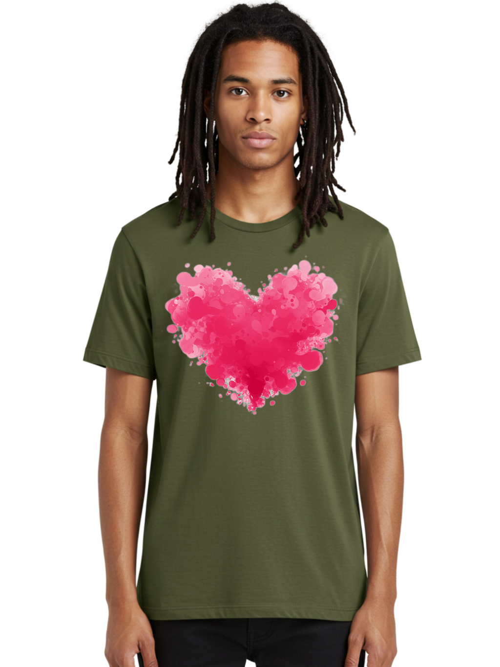 Pink-Heart-Splatter Men'S Graphic Tee, 100% Cotton, Comfortable Casual Summer Wear, Machine Washable, Vintage Camera, Old Camera, Antique Camera, Black Camera, Classic Photography, Photography Equipment, Nostalgic Device, Film Camera, Baj683