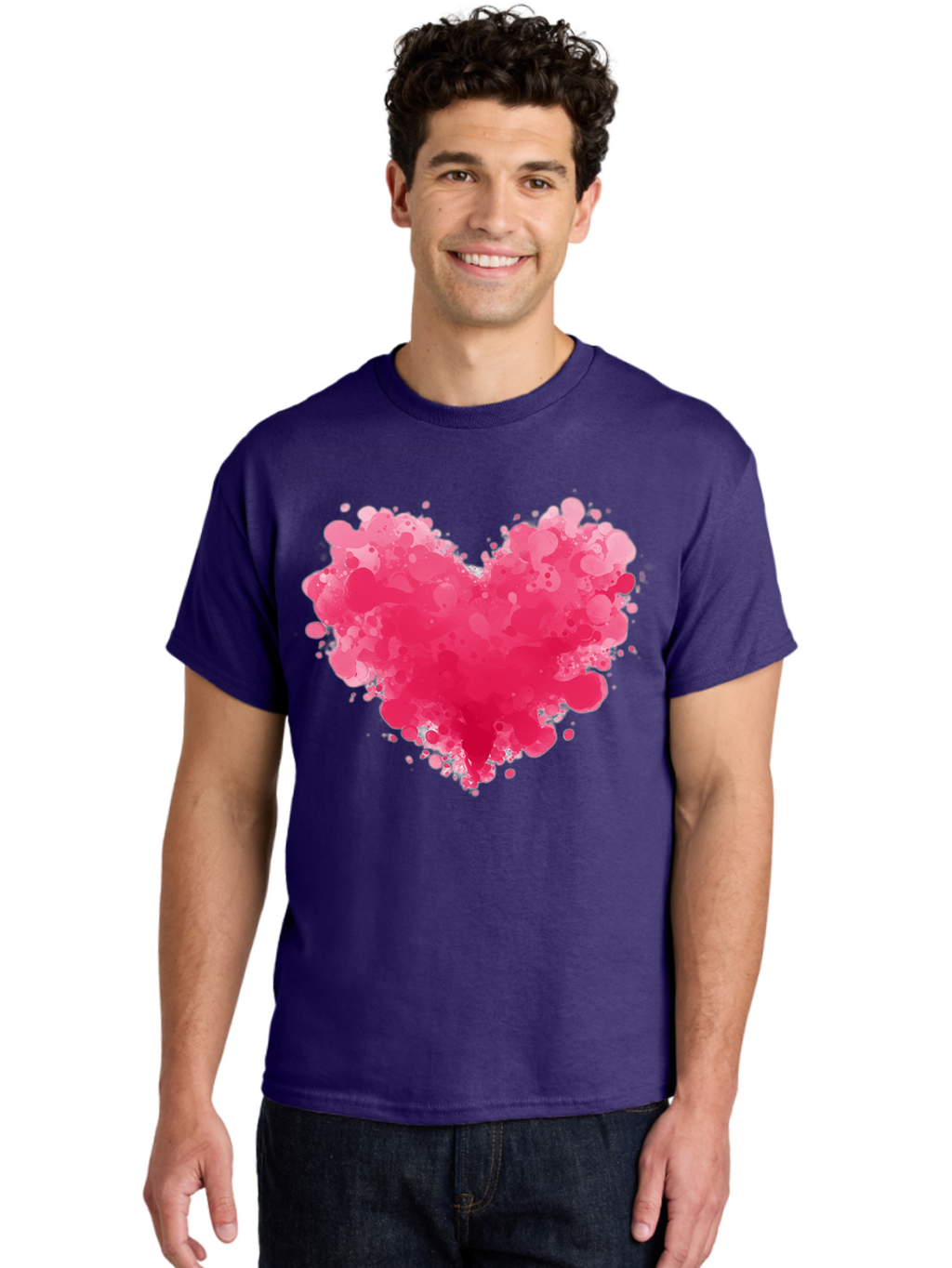 Pink-Heart-Splatter Men'S Graphic Tee, 100% Cotton, Comfortable Casual Summer Wear, Machine Washable, Vintage Camera, Old Camera, Antique Camera, Black Camera, Classic Photography, Photography Equipment, Nostalgic Device, Film Camera, Baj683