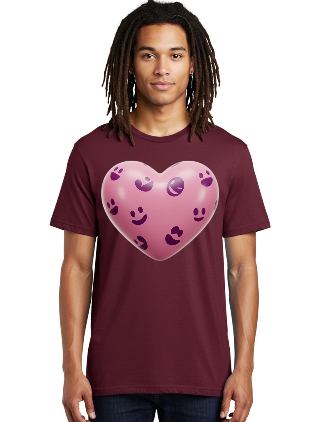 Pink-Heart-With-Purple-Emoji-Faces Men'S Graphic Tee, 100% Cotton, Comfortable Casual Summer Wear, Machine Washable, Vintage Camera, Old Camera, Antique Camera, Black Camera, Classic Photography, Photography Equipment, Nostalgic Device, Baj684