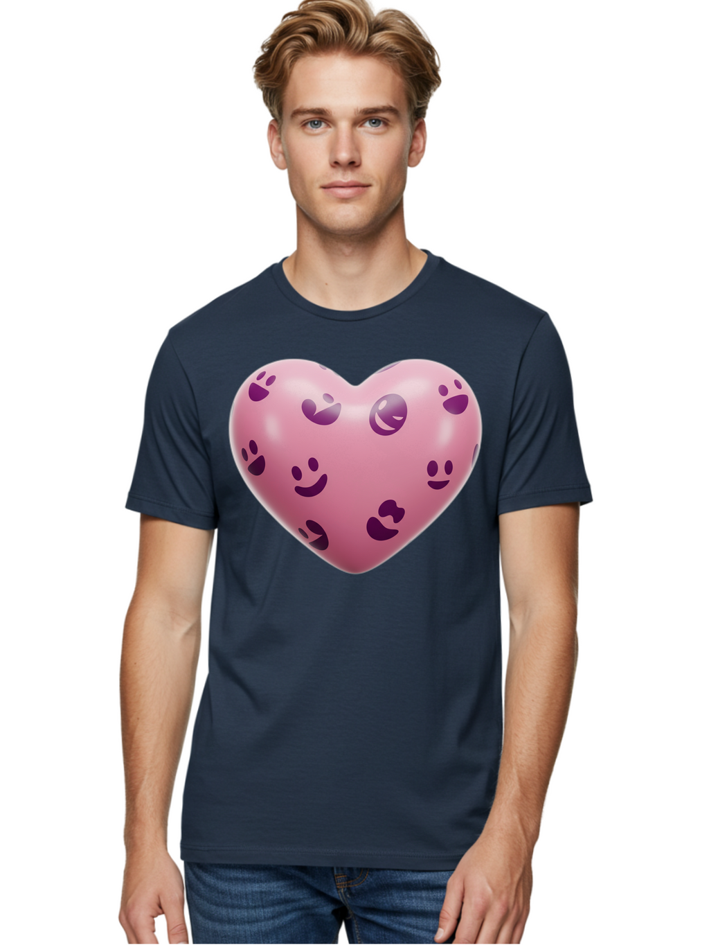 Pink-Heart-With-Purple-Emoji-Faces Men'S Graphic Tee, 100% Cotton, Comfortable Casual Summer Wear, Machine Washable, Vintage Camera, Old Camera, Antique Camera, Black Camera, Classic Photography, Photography Equipment, Nostalgic Device, Baj684