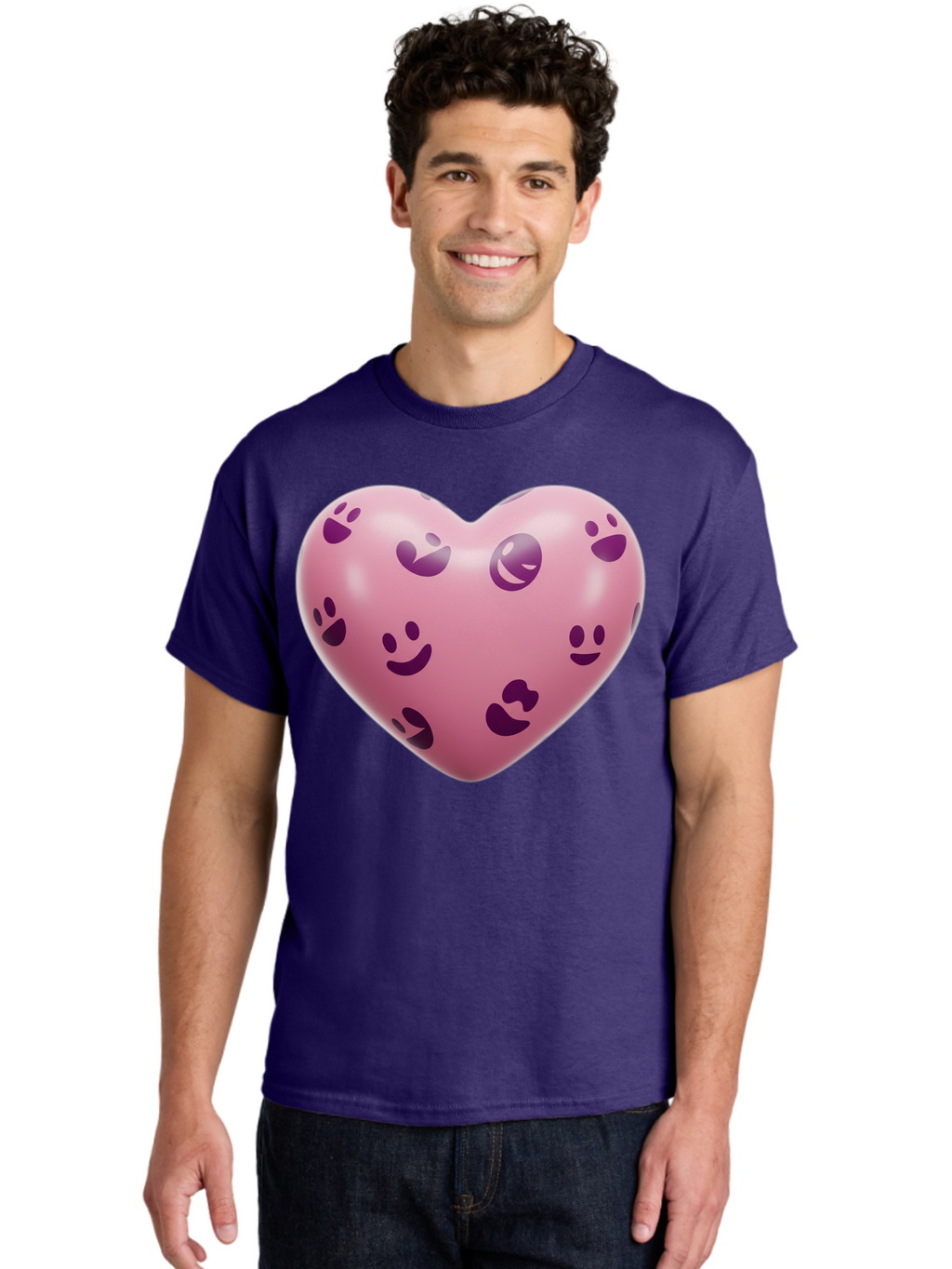 Pink-Heart-With-Purple-Emoji-Faces Men'S Graphic Tee, 100% Cotton, Comfortable Casual Summer Wear, Machine Washable, Vintage Camera, Old Camera, Antique Camera, Black Camera, Classic Photography, Photography Equipment, Nostalgic Device, Baj684
