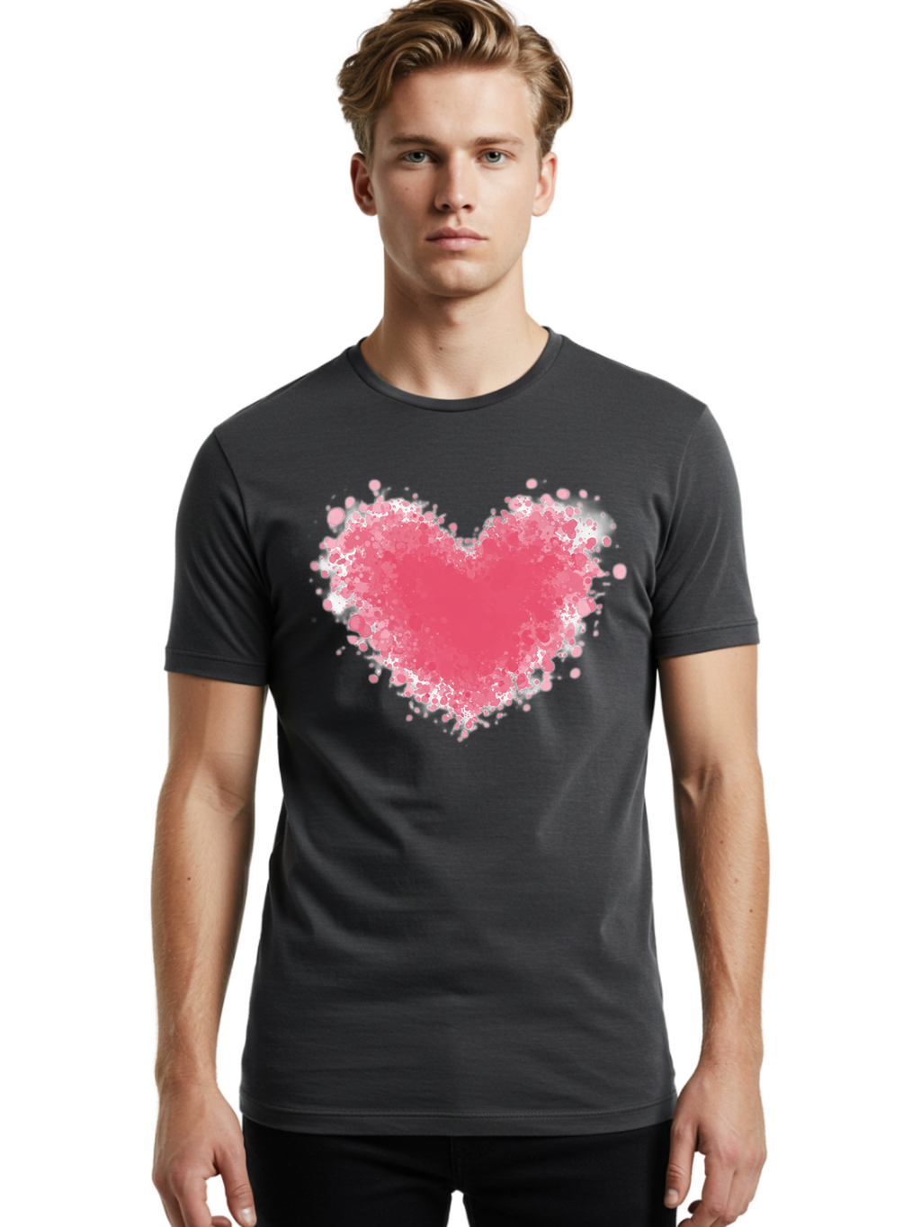 Pink-Heart Men'S Graphic Tee, 100% Cotton, Comfortable Casual Summer Wear, Machine Washable, Vintage Camera, Old Camera, Antique Camera, Black Camera, Classic Photography, Photography Equipment, Nostalgic Device, Film Camera, Camera Art Baj685