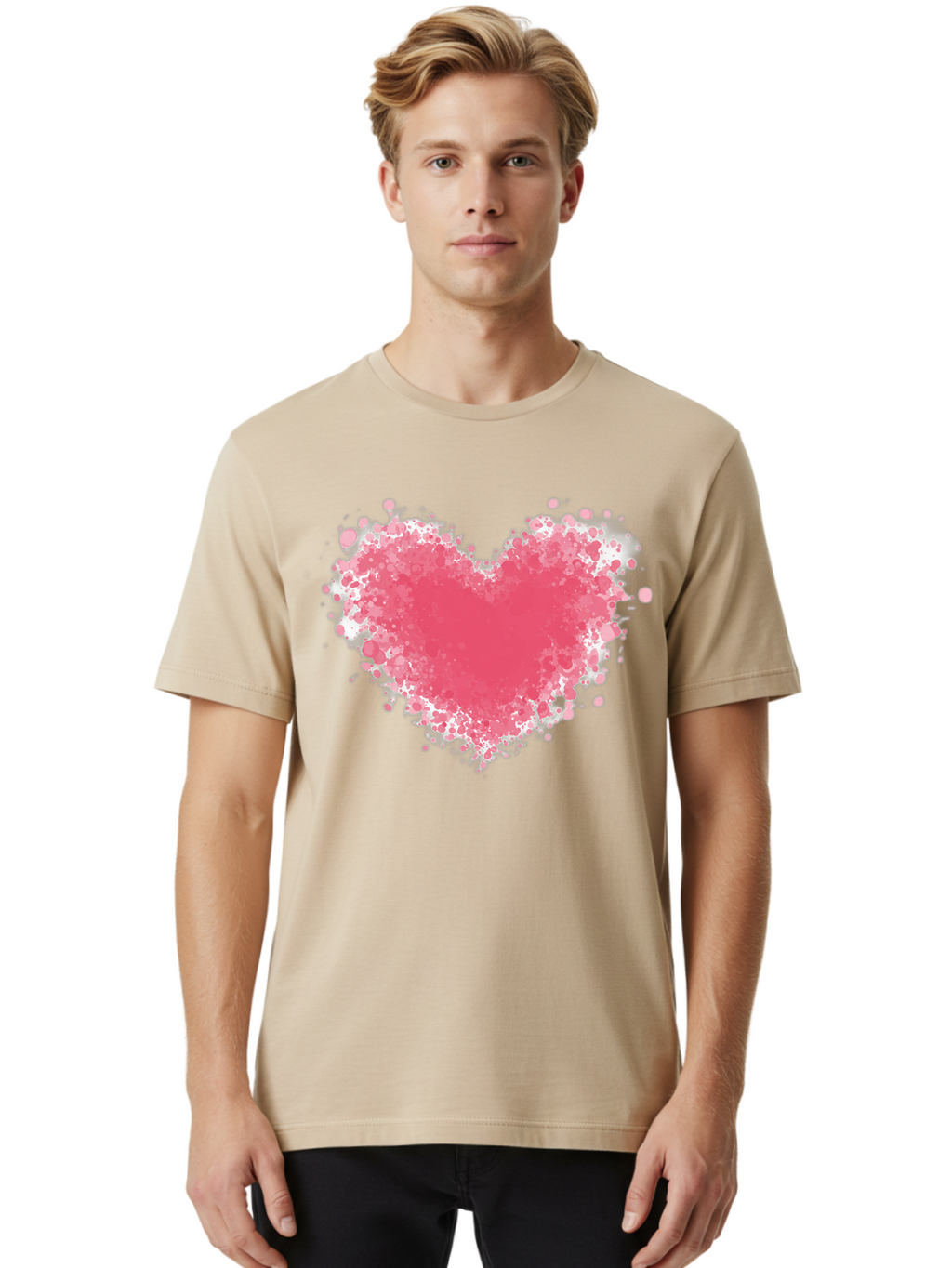 Pink-Heart Men'S Graphic Tee, 100% Cotton, Comfortable Casual Summer Wear, Machine Washable, Vintage Camera, Old Camera, Antique Camera, Black Camera, Classic Photography, Photography Equipment, Nostalgic Device, Film Camera, Camera Art Baj685