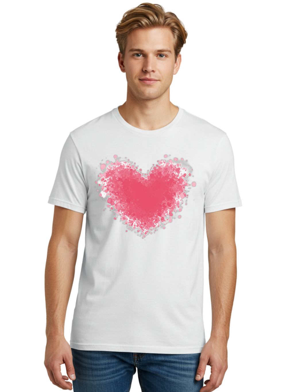 Pink-Heart Men'S Graphic Tee, 100% Cotton, Comfortable Casual Summer Wear, Machine Washable, Vintage Camera, Old Camera, Antique Camera, Black Camera, Classic Photography, Photography Equipment, Nostalgic Device, Film Camera, Camera Art Baj685
