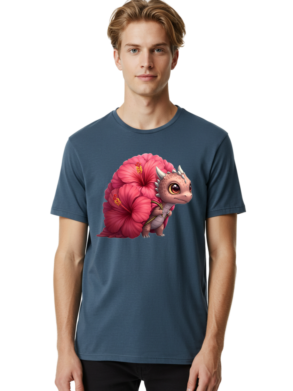 Pink-Hibiscus-Dinosaur Men'S Graphic Tee, 100% Cotton, Comfortable Casual Summer Wear, Machine Washable, Vintage Camera, Old Camera, Antique Camera, Black Camera, Classic Photography, Photography Equipment, Nostalgic Device, Film Camera, Baj686