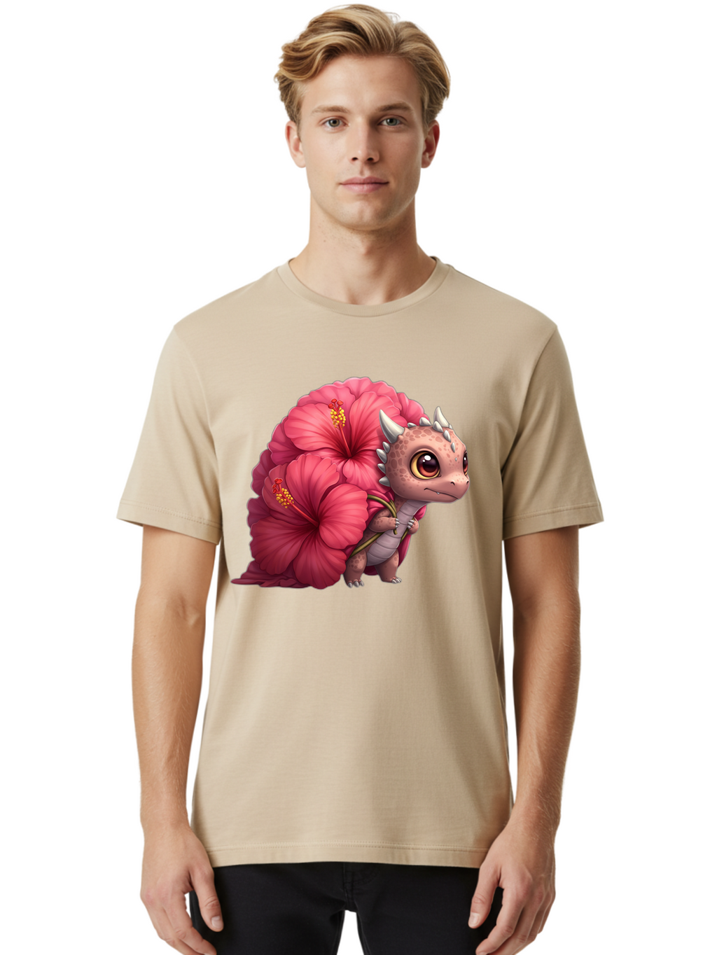 Pink-Hibiscus-Dinosaur Men'S Graphic Tee, 100% Cotton, Comfortable Casual Summer Wear, Machine Washable, Vintage Camera, Old Camera, Antique Camera, Black Camera, Classic Photography, Photography Equipment, Nostalgic Device, Film Camera, Baj686