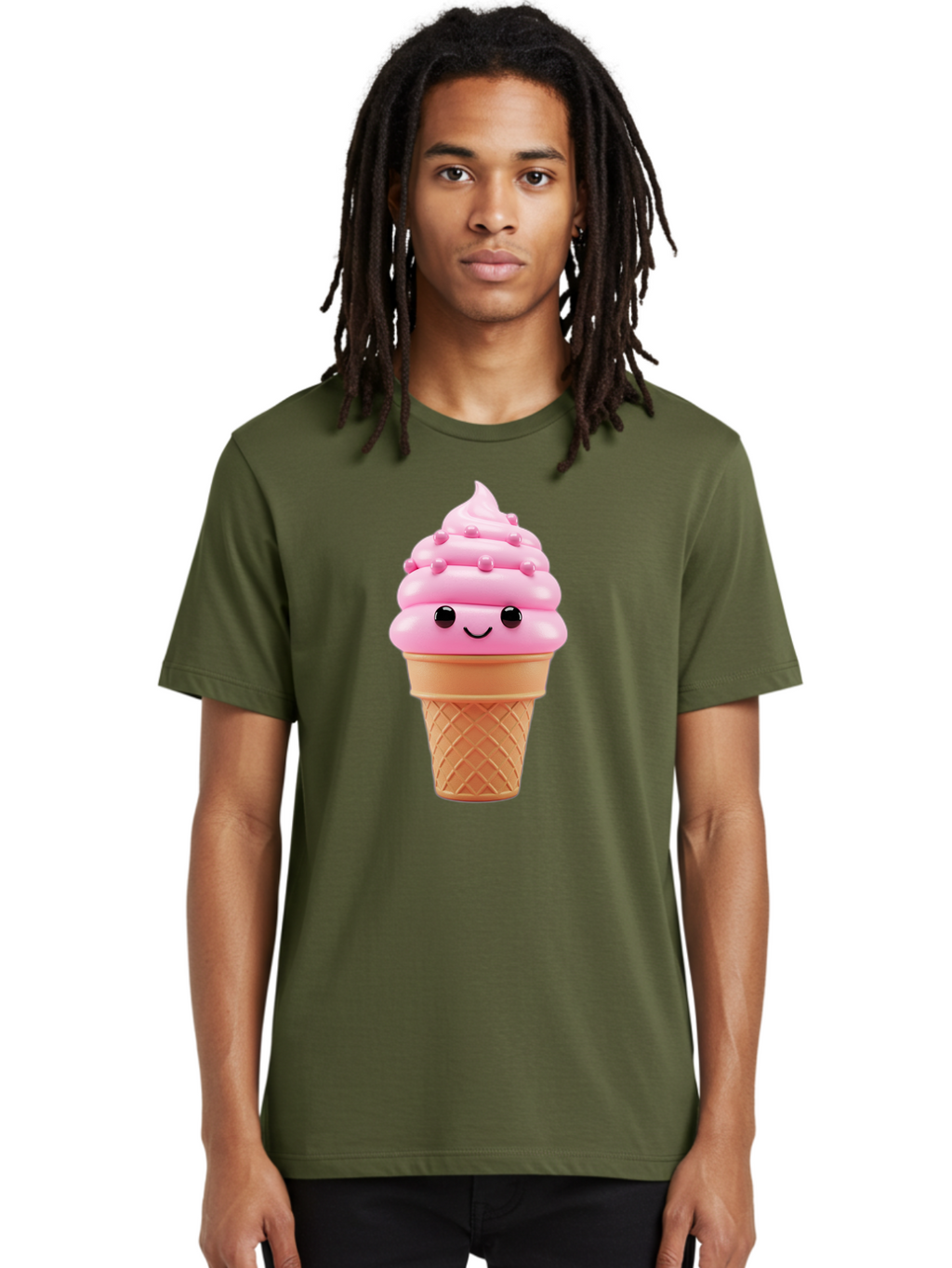Pink-Ice-Cream-Cone Men'S Graphic Tee, 100% Cotton, Comfortable Casual Summer Wear, Machine Washable, Vintage Camera, Old Camera, Antique Camera, Black Camera, Classic Photography, Photography Equipment, Nostalgic Device, Film Camera, Baj688