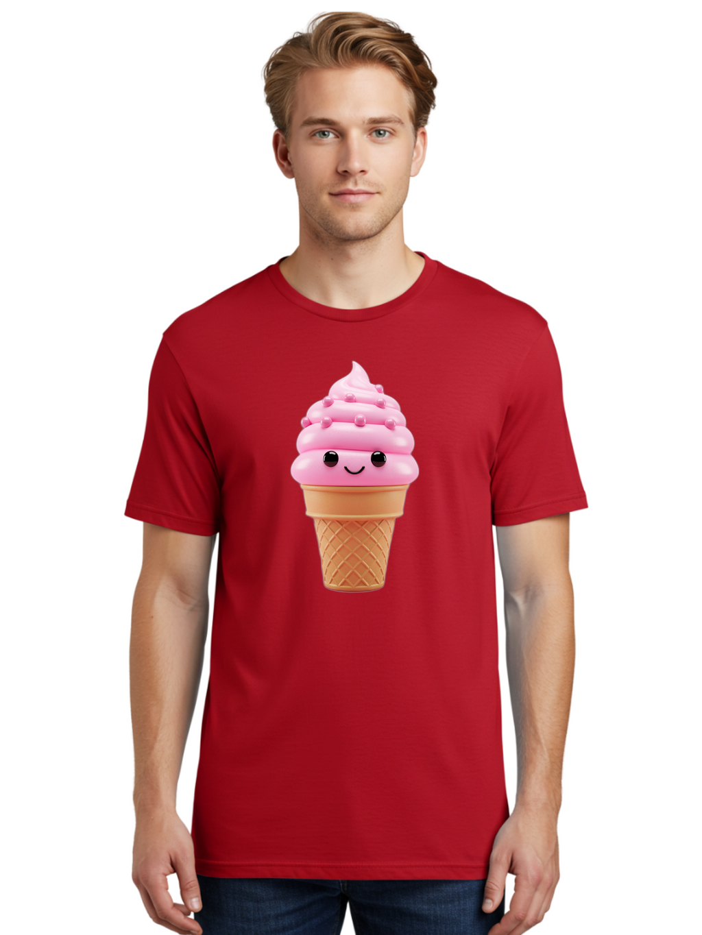 Pink-Ice-Cream-Cone Men'S Graphic Tee, 100% Cotton, Comfortable Casual Summer Wear, Machine Washable, Vintage Camera, Old Camera, Antique Camera, Black Camera, Classic Photography, Photography Equipment, Nostalgic Device, Film Camera, Baj688