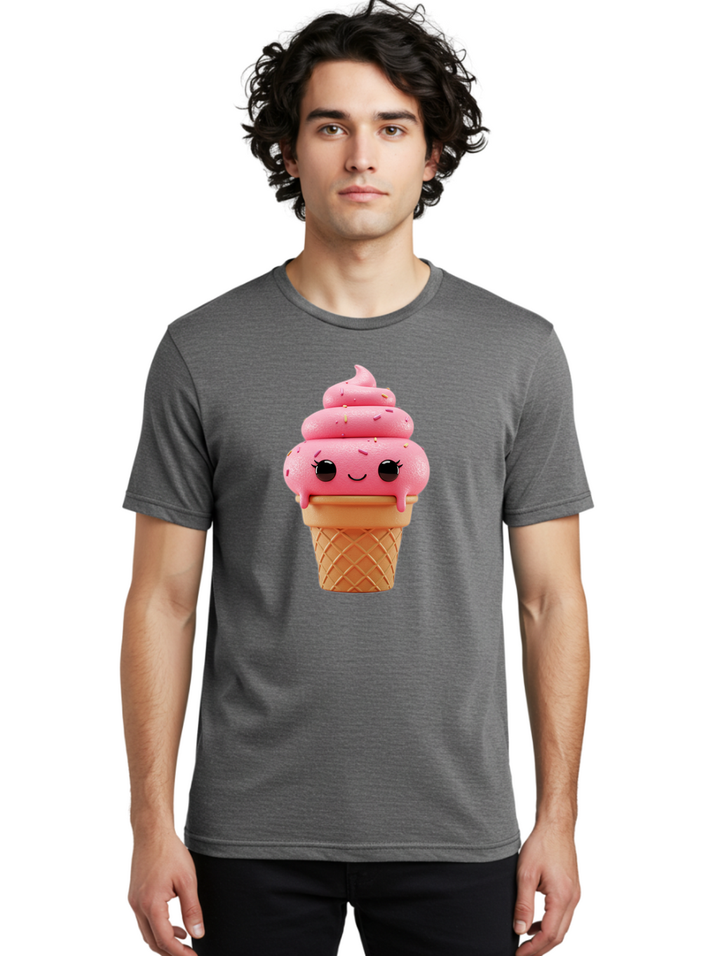 Pink-Ice-Cream Men'S Graphic Tee, 100% Cotton, Comfortable Casual Summer Wear, Machine Washable, Vintage Camera, Old Camera, Antique Camera, Black Camera, Classic Photography, Photography Equipment, Nostalgic Device, Film Camera, Camera Art Baj689