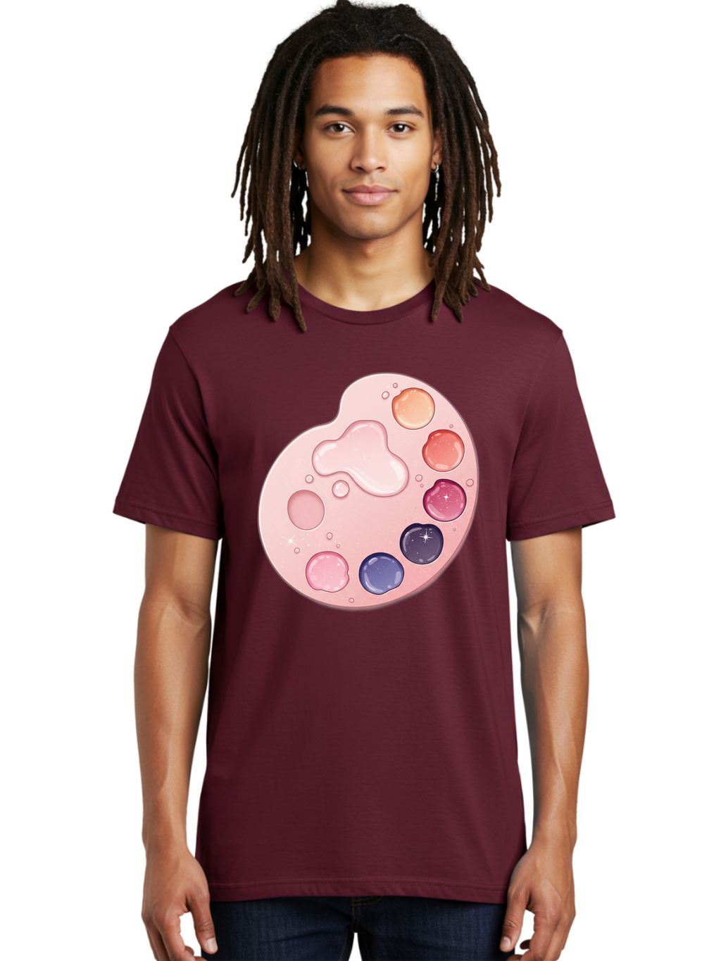 Pink-Painter-S-Palette Men'S Graphic Tee, 100% Cotton, Comfortable Casual Summer Wear, Machine Washable, Vintage Camera, Old Camera, Antique Camera, Black Camera, Classic Photography, Photography Equipment, Nostalgic Device, Film Camera, Baj691