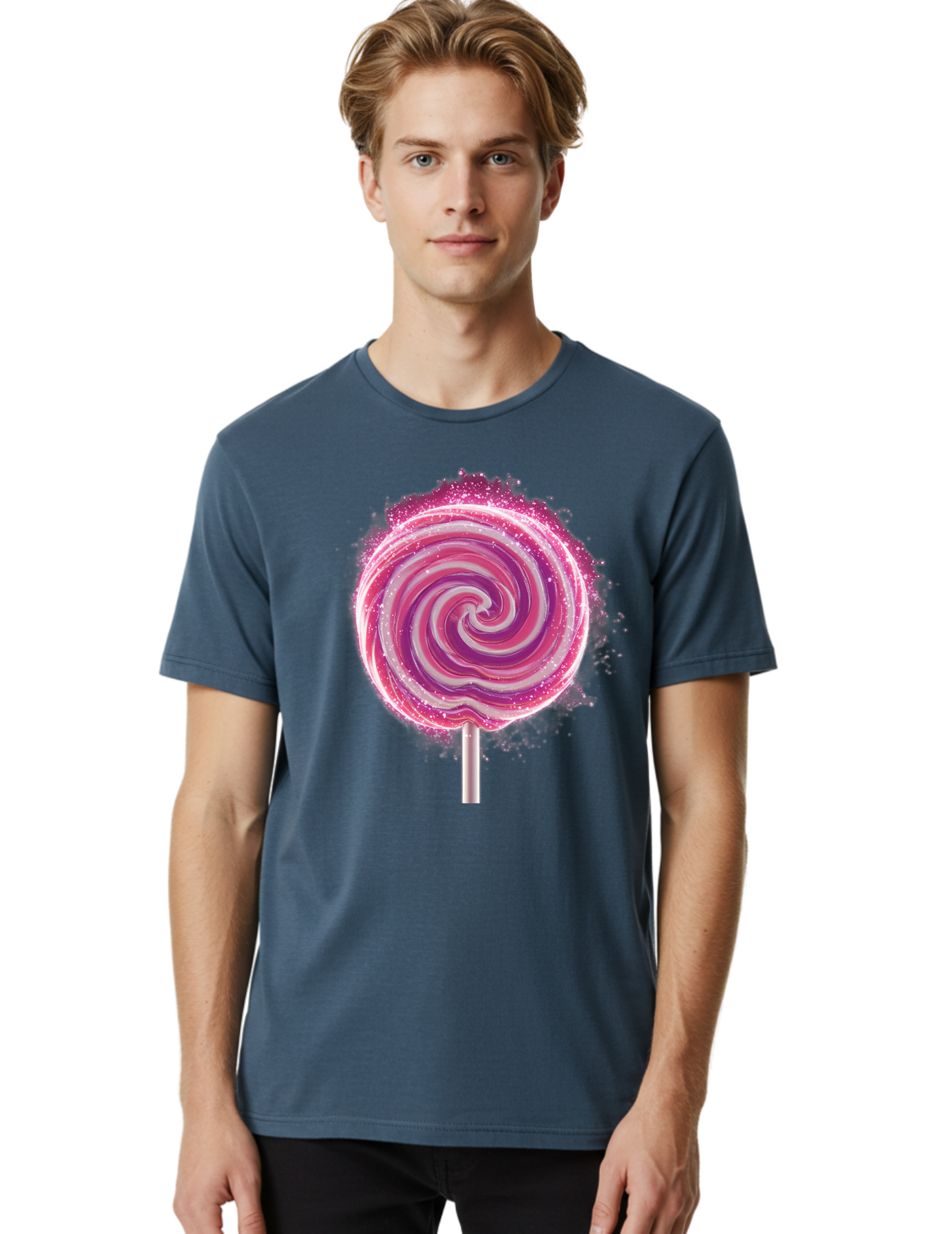 Pink-Swirl-Lollipop Men'S Graphic Tee, 100% Cotton, Comfortable Casual Summer Wear, Machine Washable, Vintage Camera, Old Camera, Antique Camera, Black Camera, Classic Photography, Photography Equipment, Nostalgic Device, Film Camera, Baj695