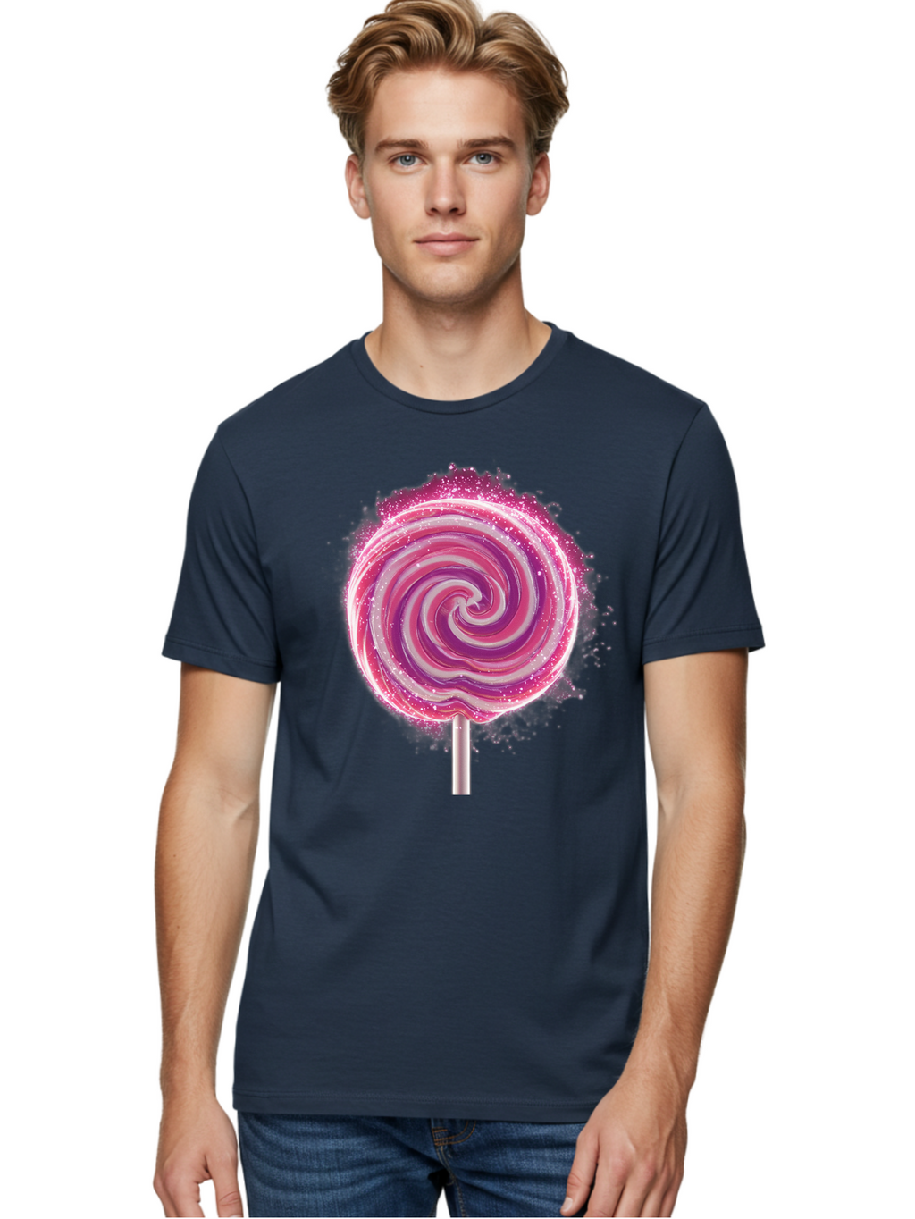 Pink-Swirl-Lollipop Men'S Graphic Tee, 100% Cotton, Comfortable Casual Summer Wear, Machine Washable, Vintage Camera, Old Camera, Antique Camera, Black Camera, Classic Photography, Photography Equipment, Nostalgic Device, Film Camera, Baj695
