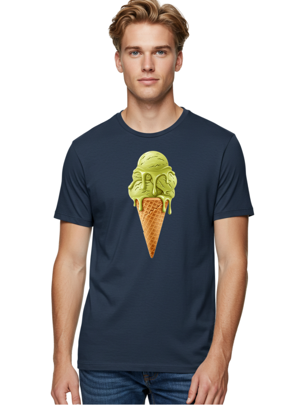 Pistachio-Ice-Cream-Cone Men'S Graphic Tee, 100% Cotton, Comfortable Casual Summer Wear, Machine Washable, Vintage Camera, Old Camera, Antique Camera, Black Camera, Classic Photography, Photography Equipment, Nostalgic Device, Film Camera, Baj697