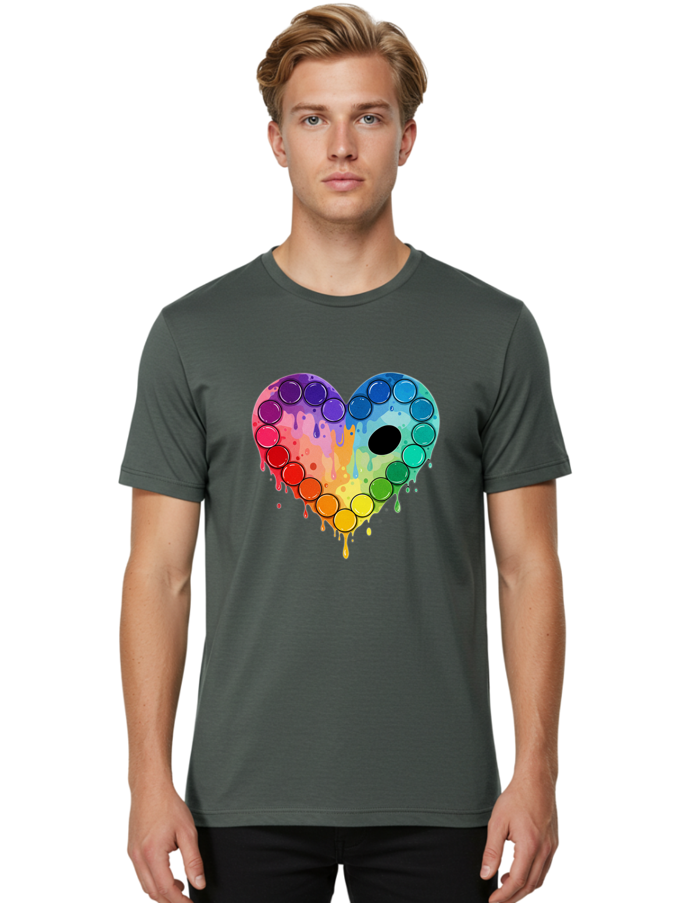 Popit-Heart Men'S Graphic Tee, 100% Cotton, Comfortable Casual Summer Wear, Machine Washable, Vintage Camera, Old Camera, Antique Camera, Black Camera, Classic Photography, Photography Equipment, Nostalgic Device, Film Camera, Camera Art Baj701