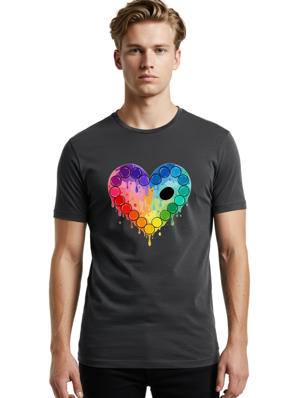 Popit-Heart Men'S Graphic Tee, 100% Cotton, Comfortable Casual Summer Wear, Machine Washable, Vintage Camera, Old Camera, Antique Camera, Black Camera, Classic Photography, Photography Equipment, Nostalgic Device, Film Camera, Camera Art Baj701