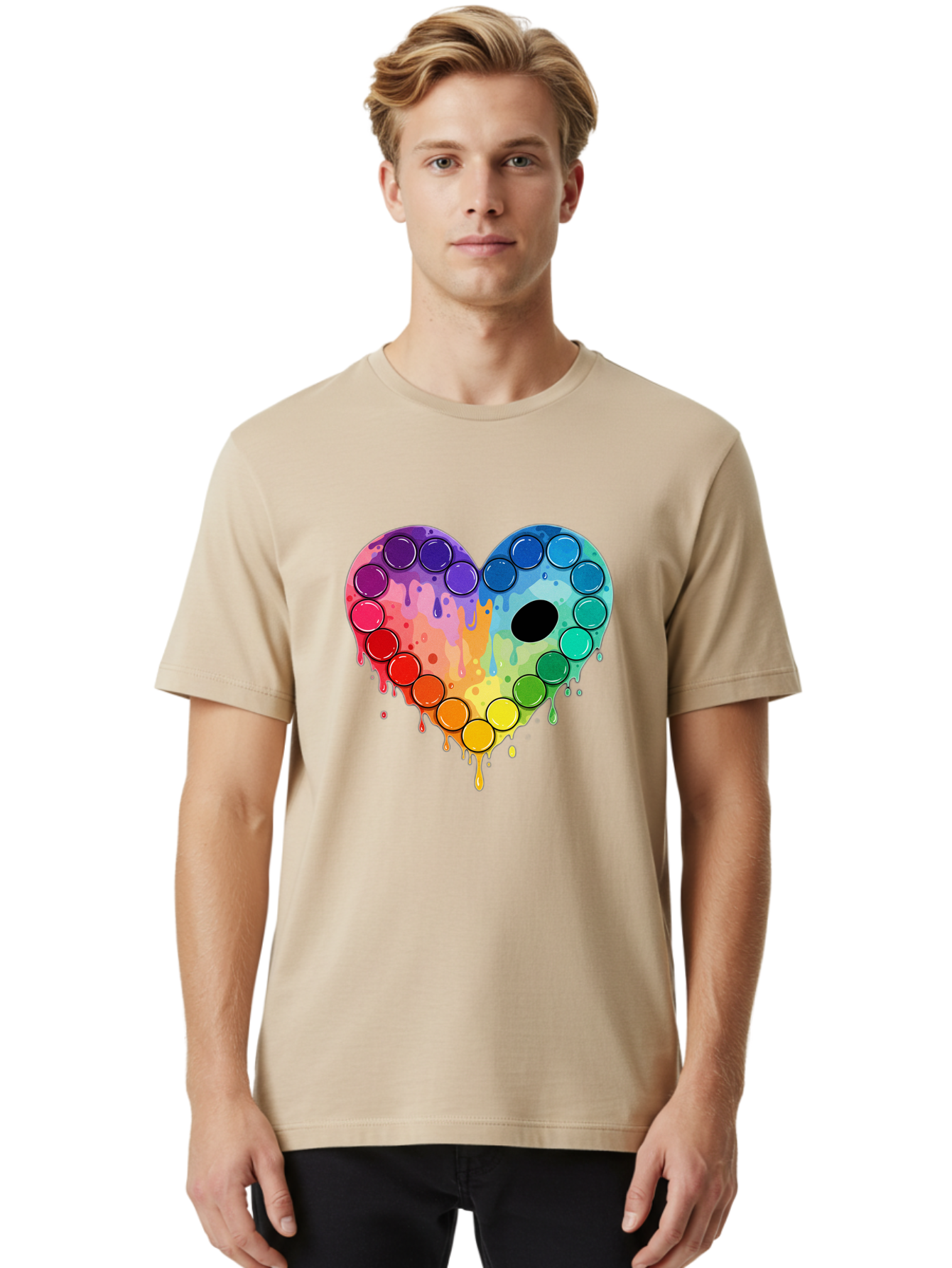 Popit-Heart Men'S Graphic Tee, 100% Cotton, Comfortable Casual Summer Wear, Machine Washable, Vintage Camera, Old Camera, Antique Camera, Black Camera, Classic Photography, Photography Equipment, Nostalgic Device, Film Camera, Camera Art Baj701