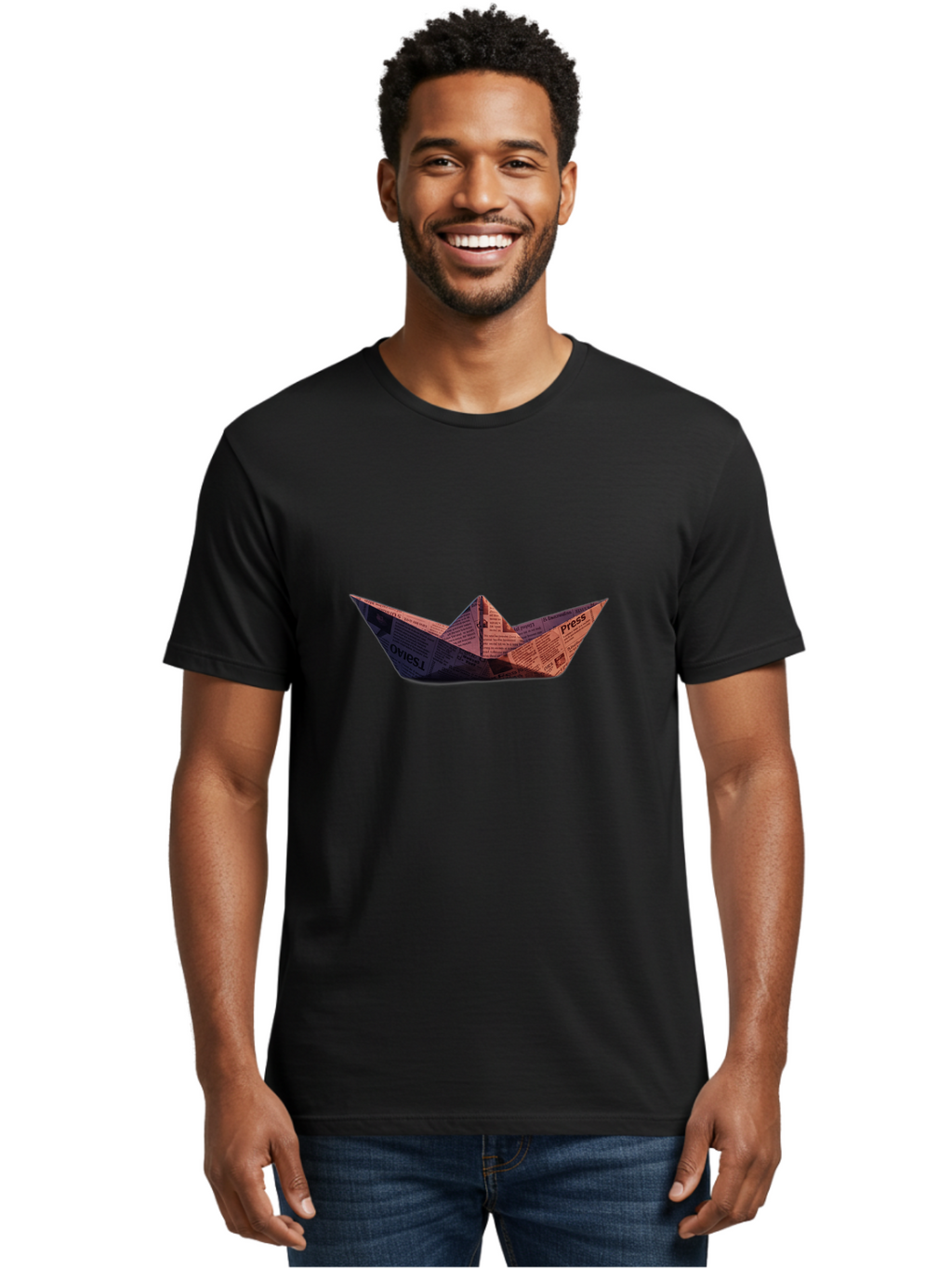 Press-Paper-Boat Men'S Graphic Tee, 100% Cotton, Comfortable Casual Summer Wear, Machine Washable, Vintage Camera, Old Camera, Antique Camera, Black Camera, Classic Photography, Photography Equipment, Nostalgic Device, Film Camera, Camera Art Baj707