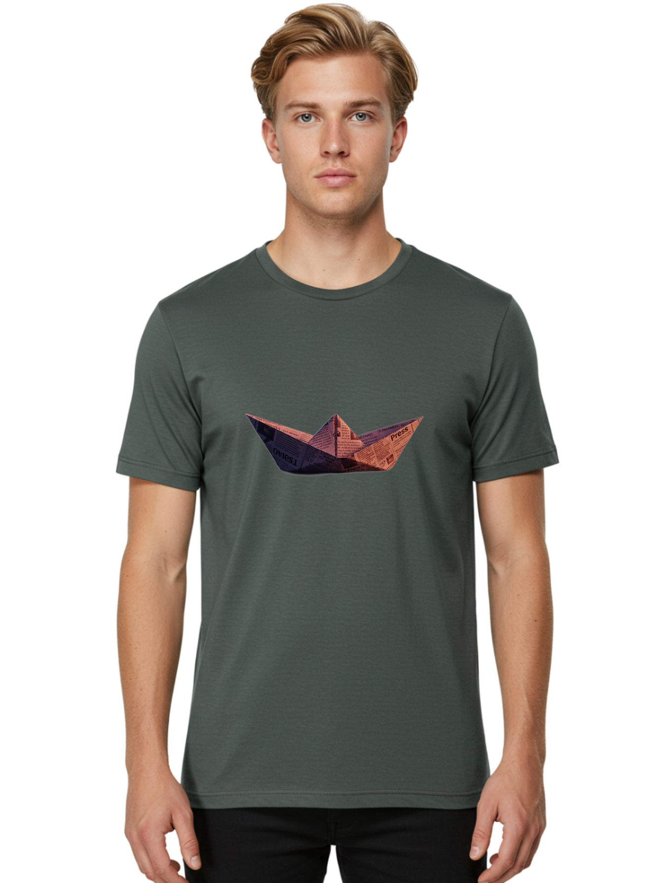 Press-Paper-Boat Men'S Graphic Tee, 100% Cotton, Comfortable Casual Summer Wear, Machine Washable, Vintage Camera, Old Camera, Antique Camera, Black Camera, Classic Photography, Photography Equipment, Nostalgic Device, Film Camera, Camera Art Baj707