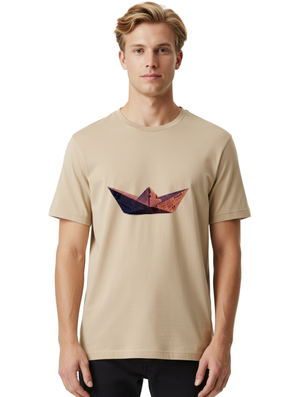Press-Paper-Boat Men'S Graphic Tee, 100% Cotton, Comfortable Casual Summer Wear, Machine Washable, Vintage Camera, Old Camera, Antique Camera, Black Camera, Classic Photography, Photography Equipment, Nostalgic Device, Film Camera, Camera Art Baj707