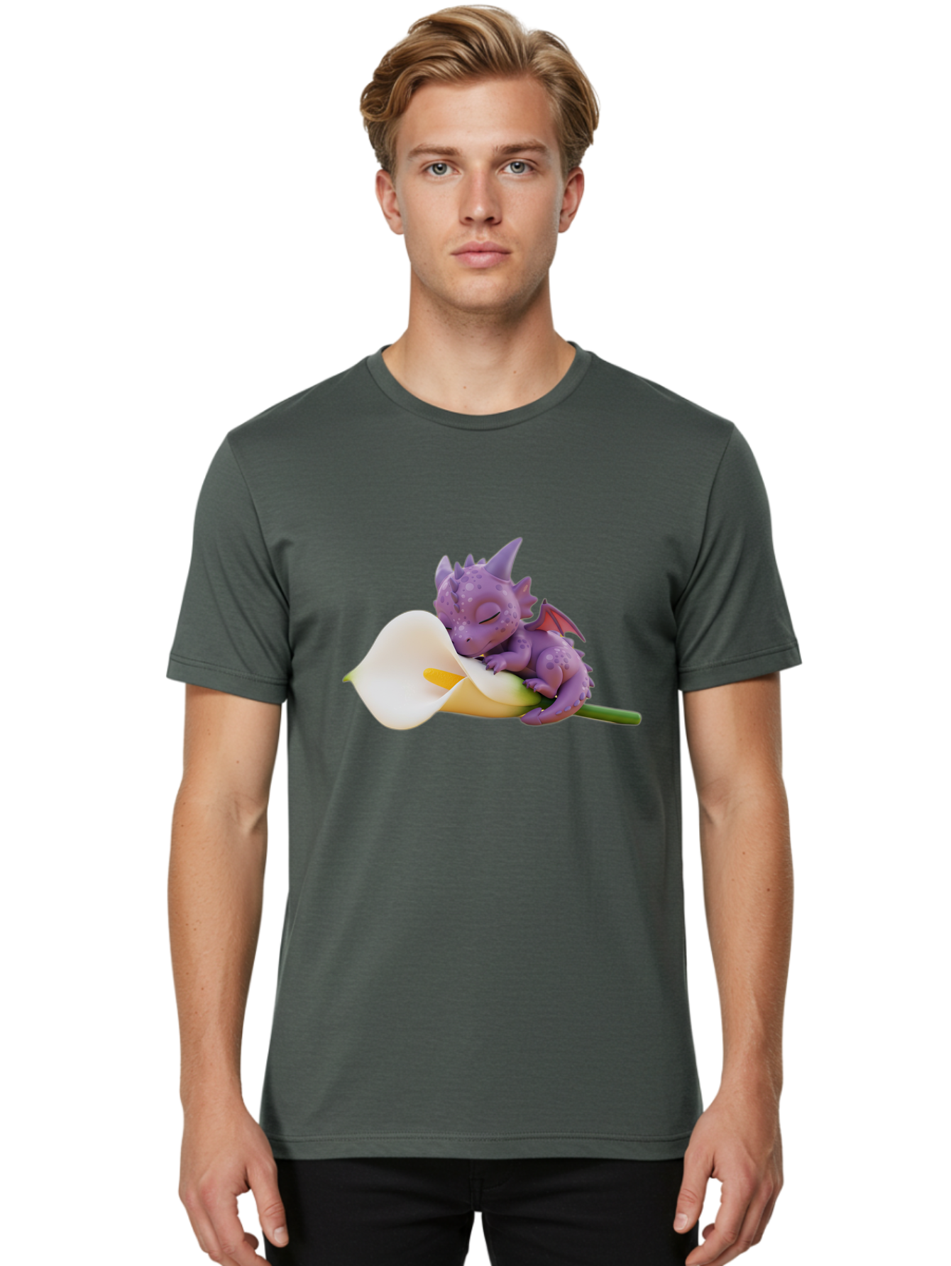 Purple-Dragon-Sleeping-On-Flower Men'S Graphic Tee, 100% Cotton, Comfortable Casual Summer Wear, Machine Washable, Vintage Camera, Old Camera, Antique Camera, Black Camera, Classic Photography, Photography Equipment, Nostalgic Device, Baj711