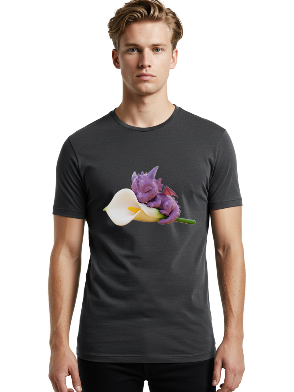 Purple-Dragon-Sleeping-On-Flower Men'S Graphic Tee, 100% Cotton, Comfortable Casual Summer Wear, Machine Washable, Vintage Camera, Old Camera, Antique Camera, Black Camera, Classic Photography, Photography Equipment, Nostalgic Device, Baj711