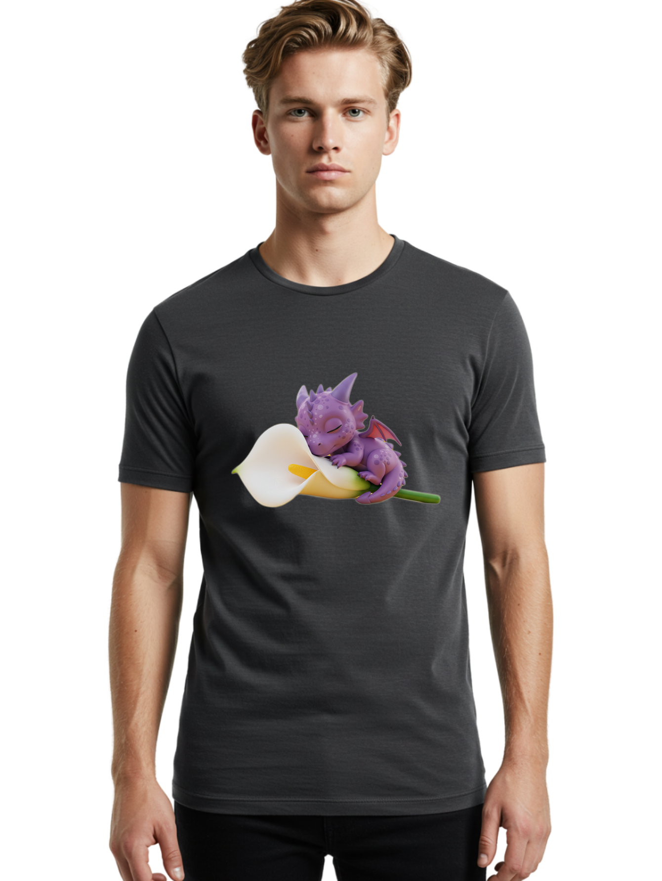 Purple-Dragon-Sleeping-On-Flower Men'S Graphic Tee, 100% Cotton, Comfortable Casual Summer Wear, Machine Washable, Vintage Camera, Old Camera, Antique Camera, Black Camera, Classic Photography, Photography Equipment, Nostalgic Device, Baj711