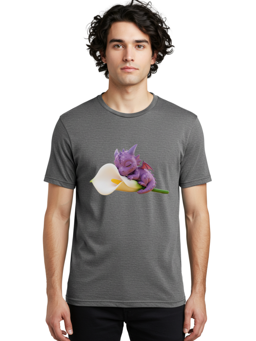 Purple-Dragon-Sleeping-On-Flower Men'S Graphic Tee, 100% Cotton, Comfortable Casual Summer Wear, Machine Washable, Vintage Camera, Old Camera, Antique Camera, Black Camera, Classic Photography, Photography Equipment, Nostalgic Device, Baj711