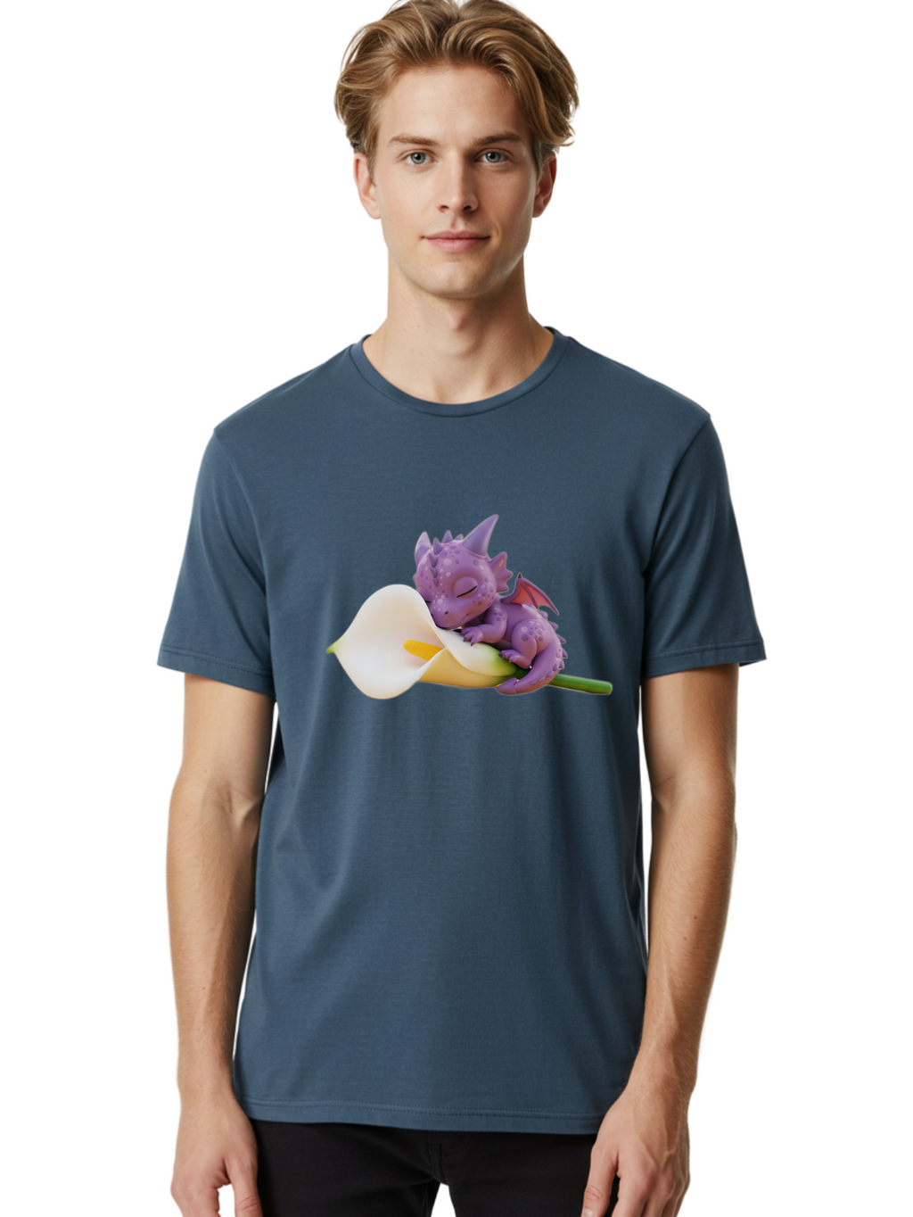 Purple-Dragon-Sleeping-On-Flower Men'S Graphic Tee, 100% Cotton, Comfortable Casual Summer Wear, Machine Washable, Vintage Camera, Old Camera, Antique Camera, Black Camera, Classic Photography, Photography Equipment, Nostalgic Device, Baj711