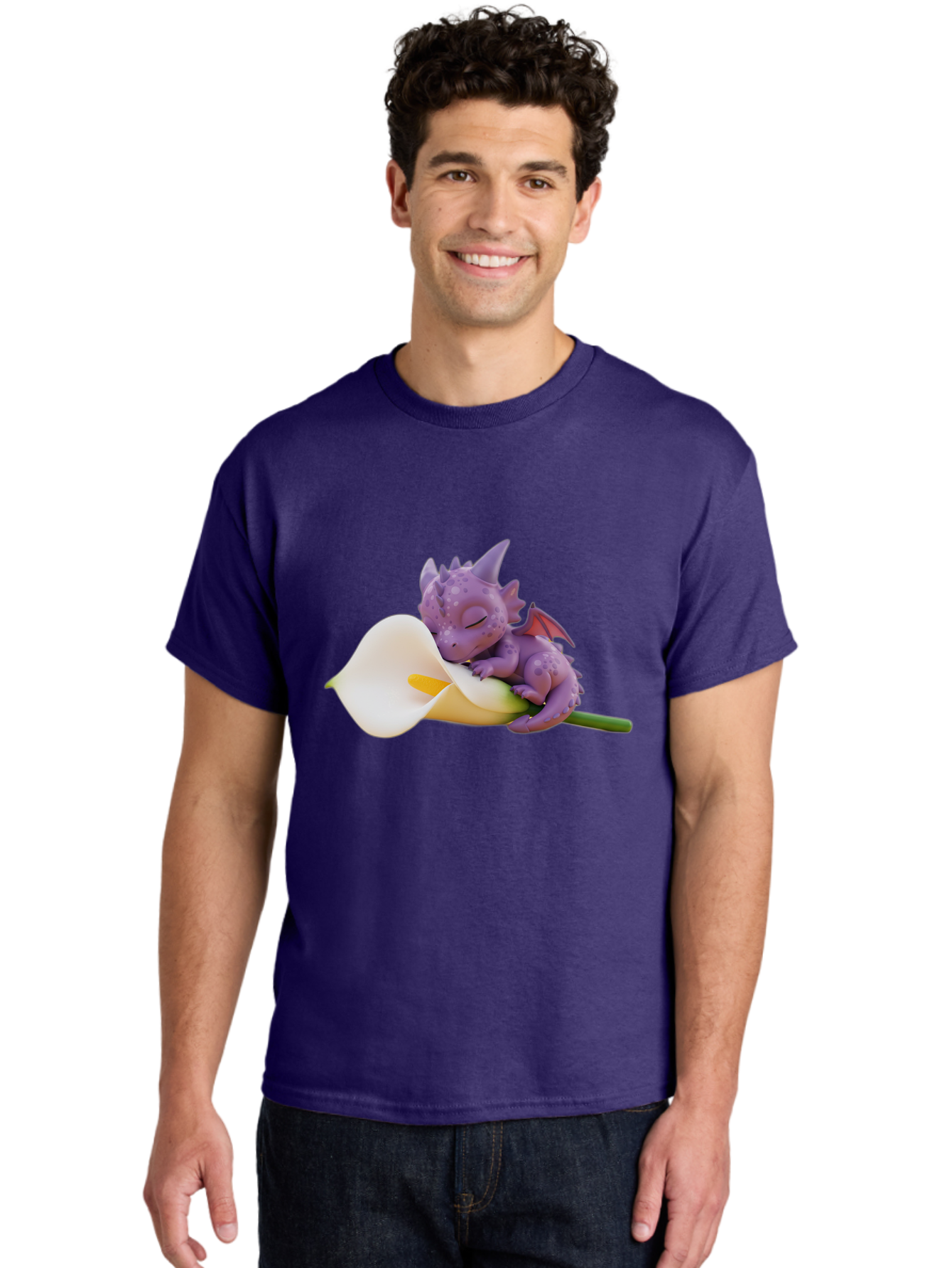 Purple-Dragon-Sleeping-On-Flower Men'S Graphic Tee, 100% Cotton, Comfortable Casual Summer Wear, Machine Washable, Vintage Camera, Old Camera, Antique Camera, Black Camera, Classic Photography, Photography Equipment, Nostalgic Device, Baj711