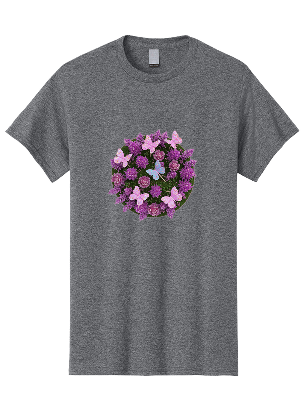 Purple-Flowers-With-Butterflies Men'S Graphic Tee, 100% Cotton, Comfortable Casual Summer Wear, Machine Washable, Vintage Camera, Old Camera, Antique Camera, Black Camera, Classic Photography, Photography Equipment, Nostalgic Device, Baj713