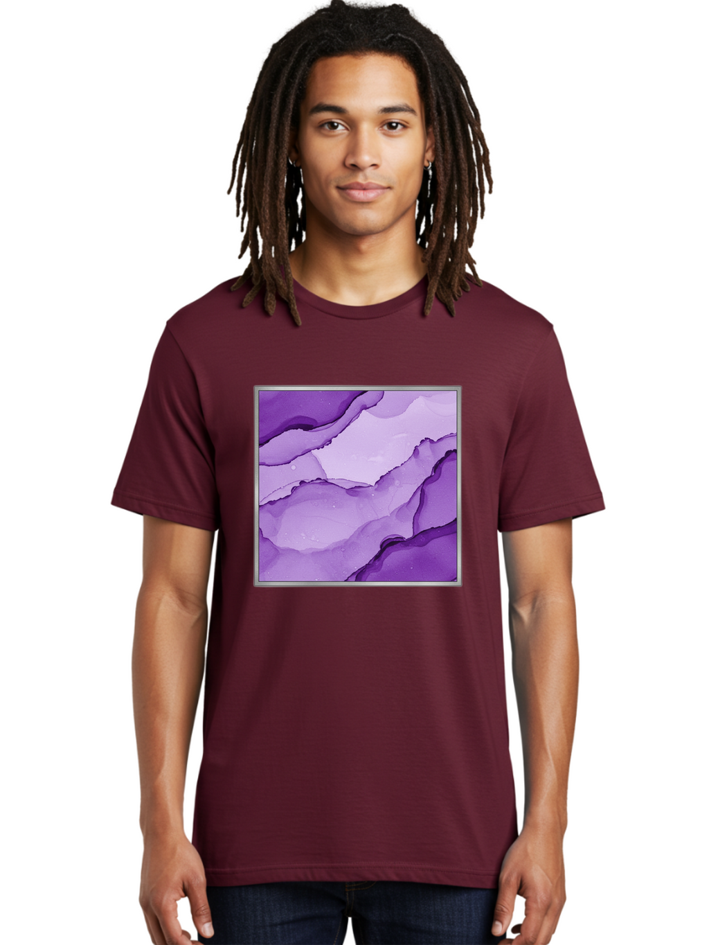 Purple-Marble-Pattern Men'S Graphic Tee, 100% Cotton, Comfortable Casual Summer Wear, Machine Washable, Vintage Camera, Old Camera, Antique Camera, Black Camera, Classic Photography, Photography Equipment, Nostalgic Device, Film Camera, Baj714