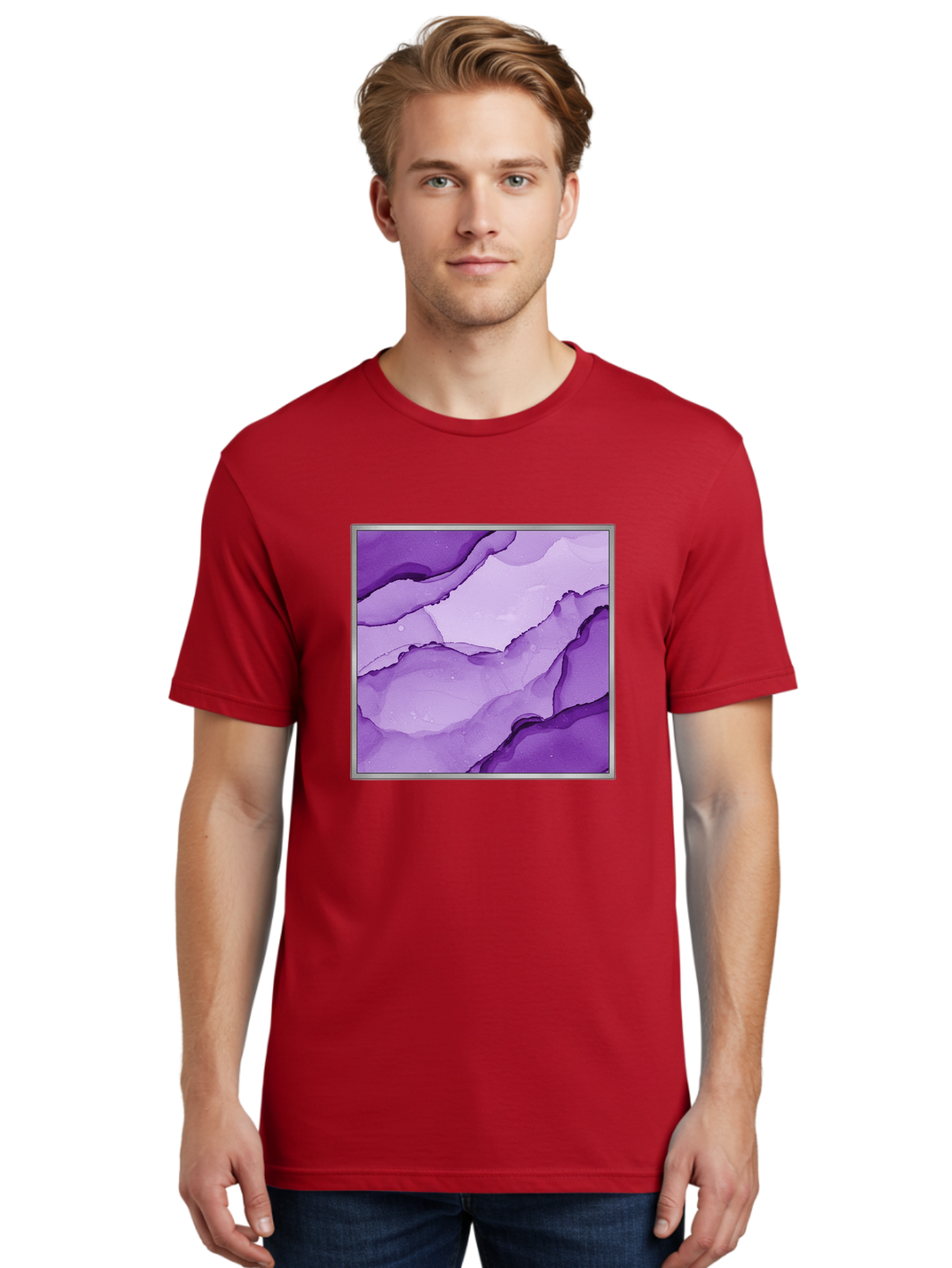 Purple-Marble-Pattern Men'S Graphic Tee, 100% Cotton, Comfortable Casual Summer Wear, Machine Washable, Vintage Camera, Old Camera, Antique Camera, Black Camera, Classic Photography, Photography Equipment, Nostalgic Device, Film Camera, Baj714