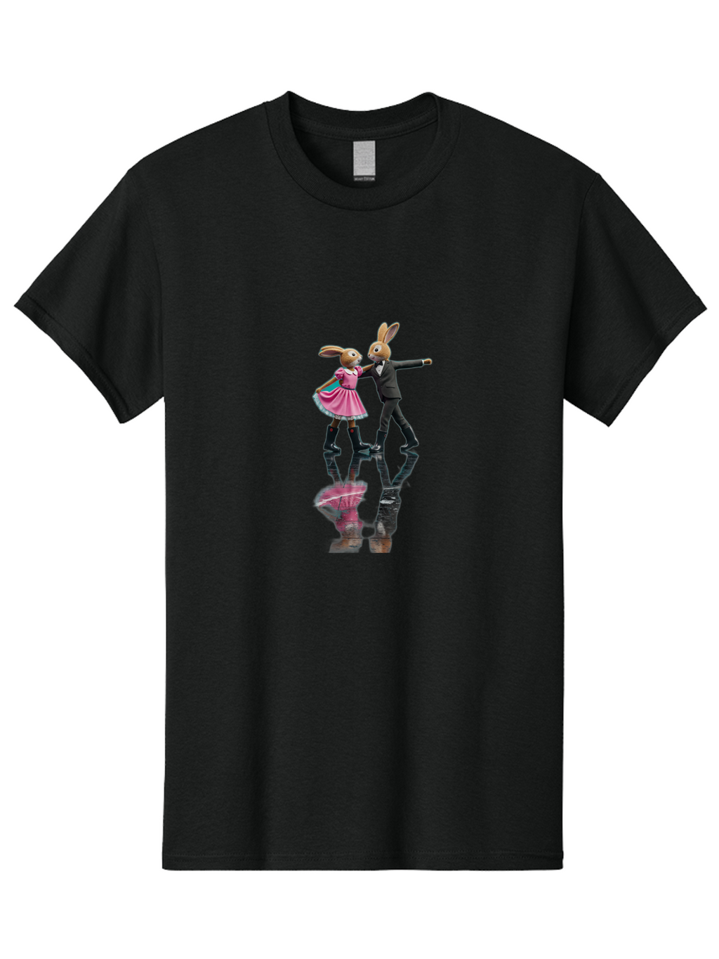Rabbit-Couple-Dancing Men'S Graphic Tee, 100% Cotton, Comfortable Casual Summer Wear, Machine Washable, Vintage Camera, Old Camera, Antique Camera, Black Camera, Classic Photography, Photography Equipment, Nostalgic Device, Film Camera, Baj718
