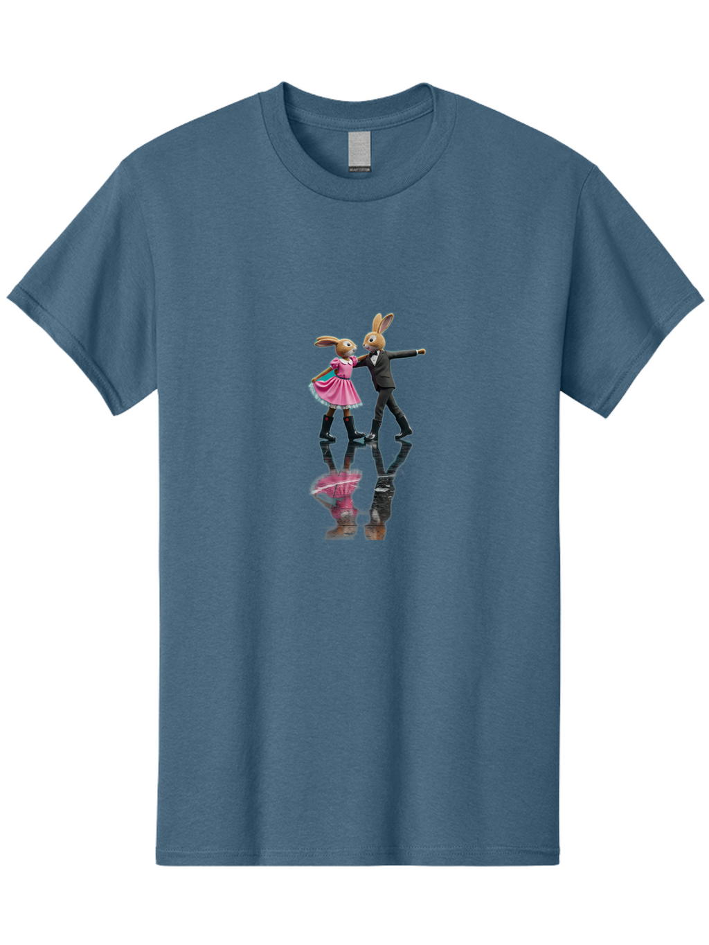 Rabbit-Couple-Dancing Men'S Graphic Tee, 100% Cotton, Comfortable Casual Summer Wear, Machine Washable, Vintage Camera, Old Camera, Antique Camera, Black Camera, Classic Photography, Photography Equipment, Nostalgic Device, Film Camera, Baj718